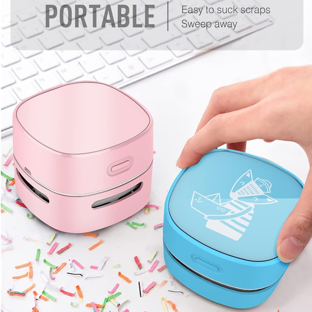 ODISTAR Desktop Vacuum Cleaner, Mini Table dust Sweeper Energy Saving,High Endurance up to 400