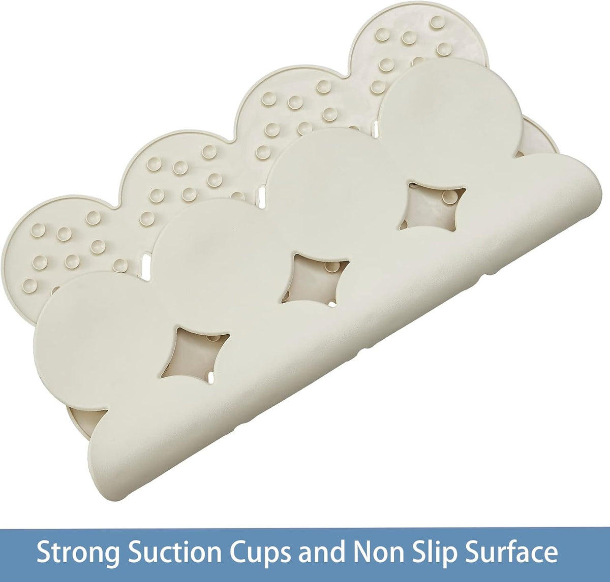 Square Shower Mat Nonslip - Rubber Bathtub Mat with Suction Cups for Inside Shower Bathroom Floor