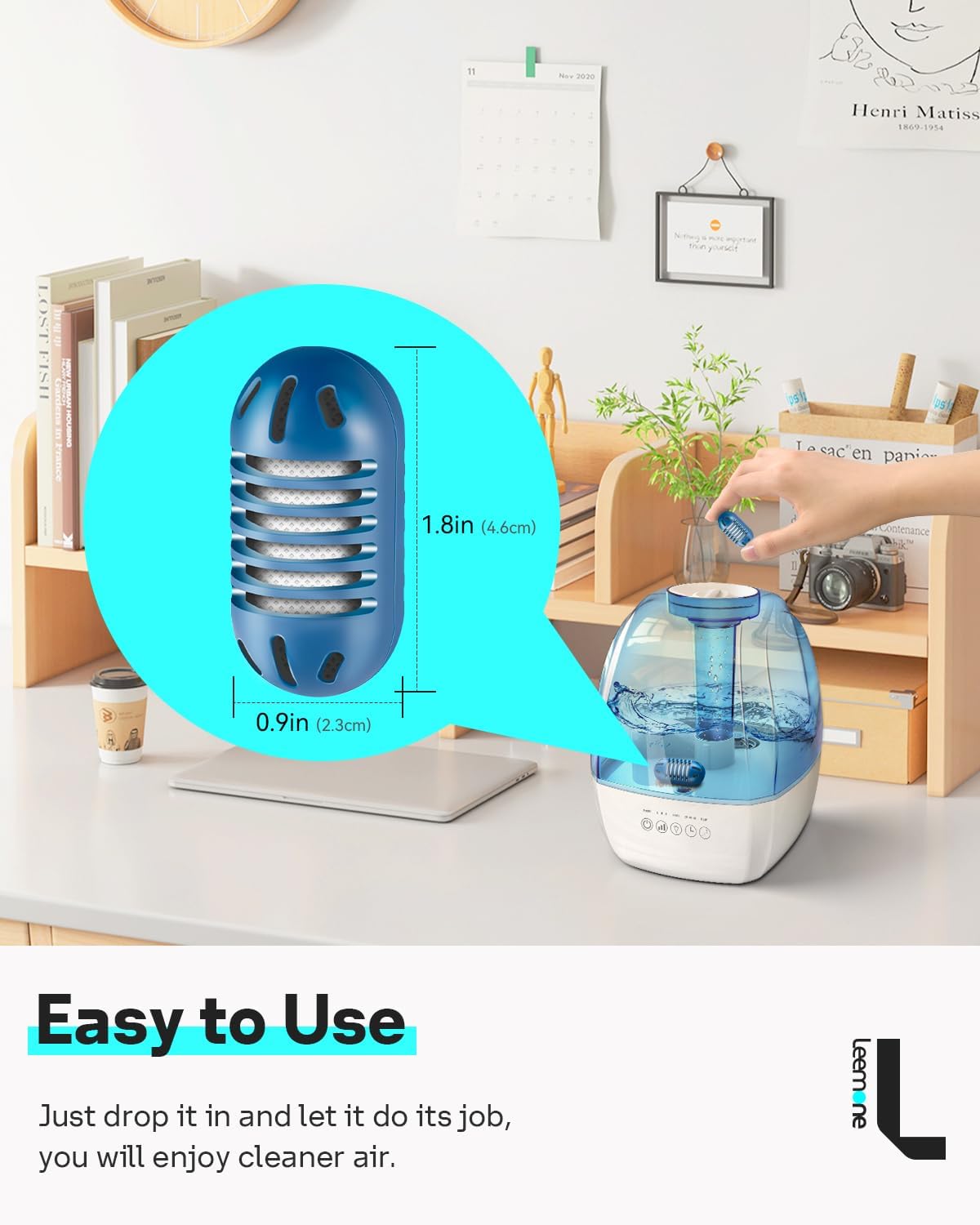 Leemone Demineralization Cartridge Compatible with HoMedics Ultrasonic Humidifiers, 20 Pack