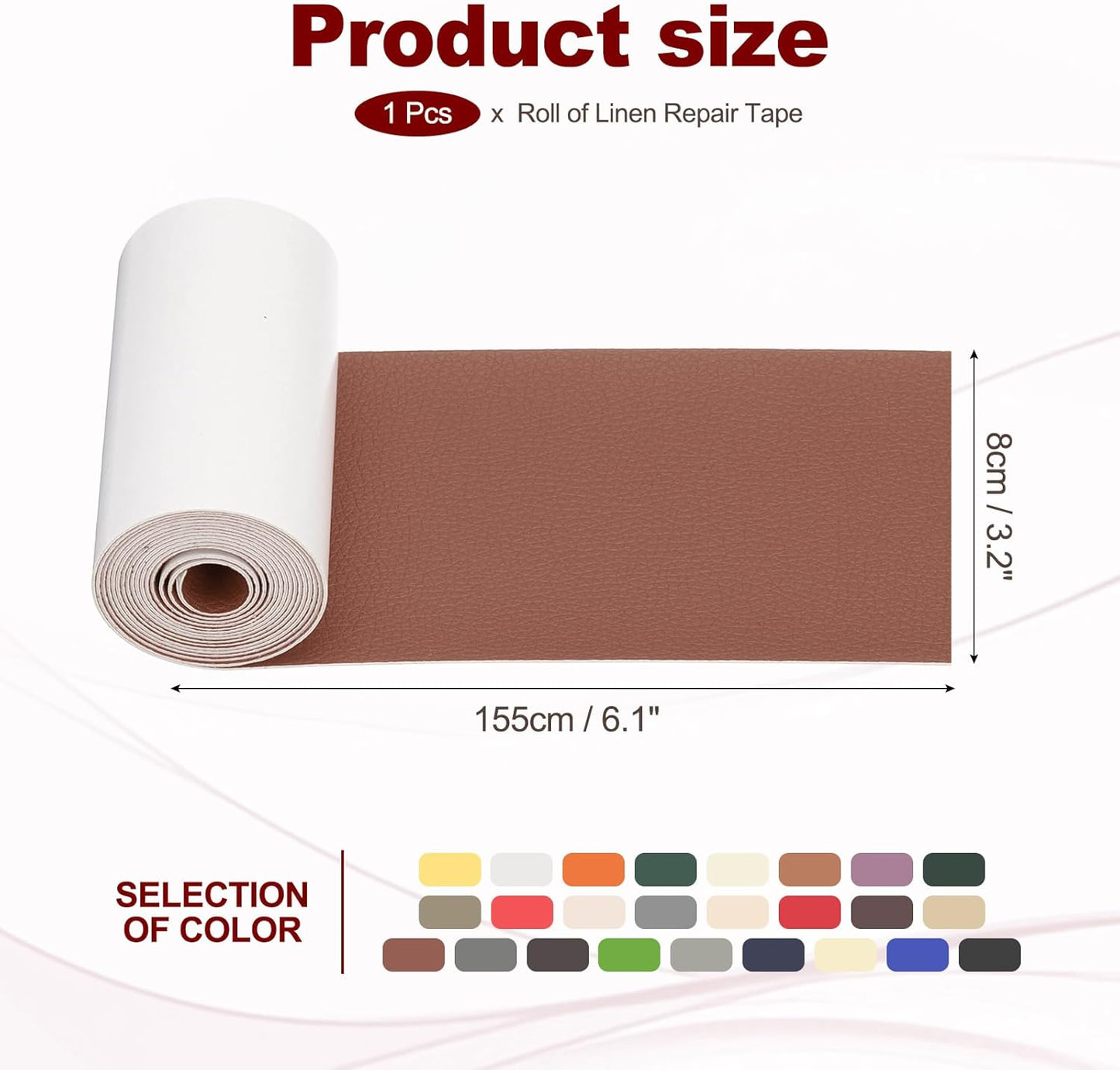 PATIKIL Leather Patches Tape for Furniture, 3.2 x 61 Inch Self Adhesive Vinyl Leather Repair Kit