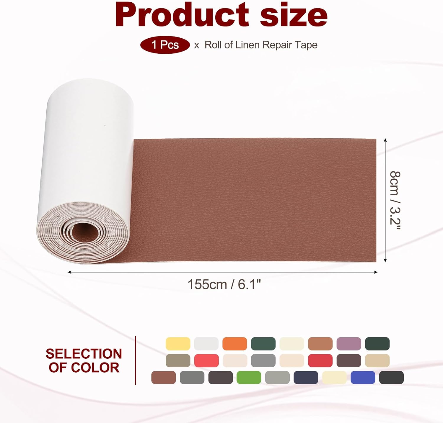 PATIKIL Leather Patches Tape for Furniture, 3.2 x 61 Inch Self Adhesive Vinyl Leather Repair Kit
