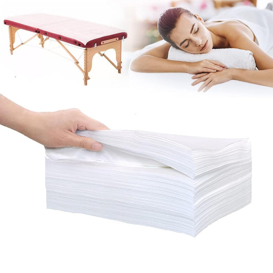 50Pcs Disposable Massage Table Sheets 31.5" x 71" Non-Woven Fabric Bed Covers for Ultimate Hygiene