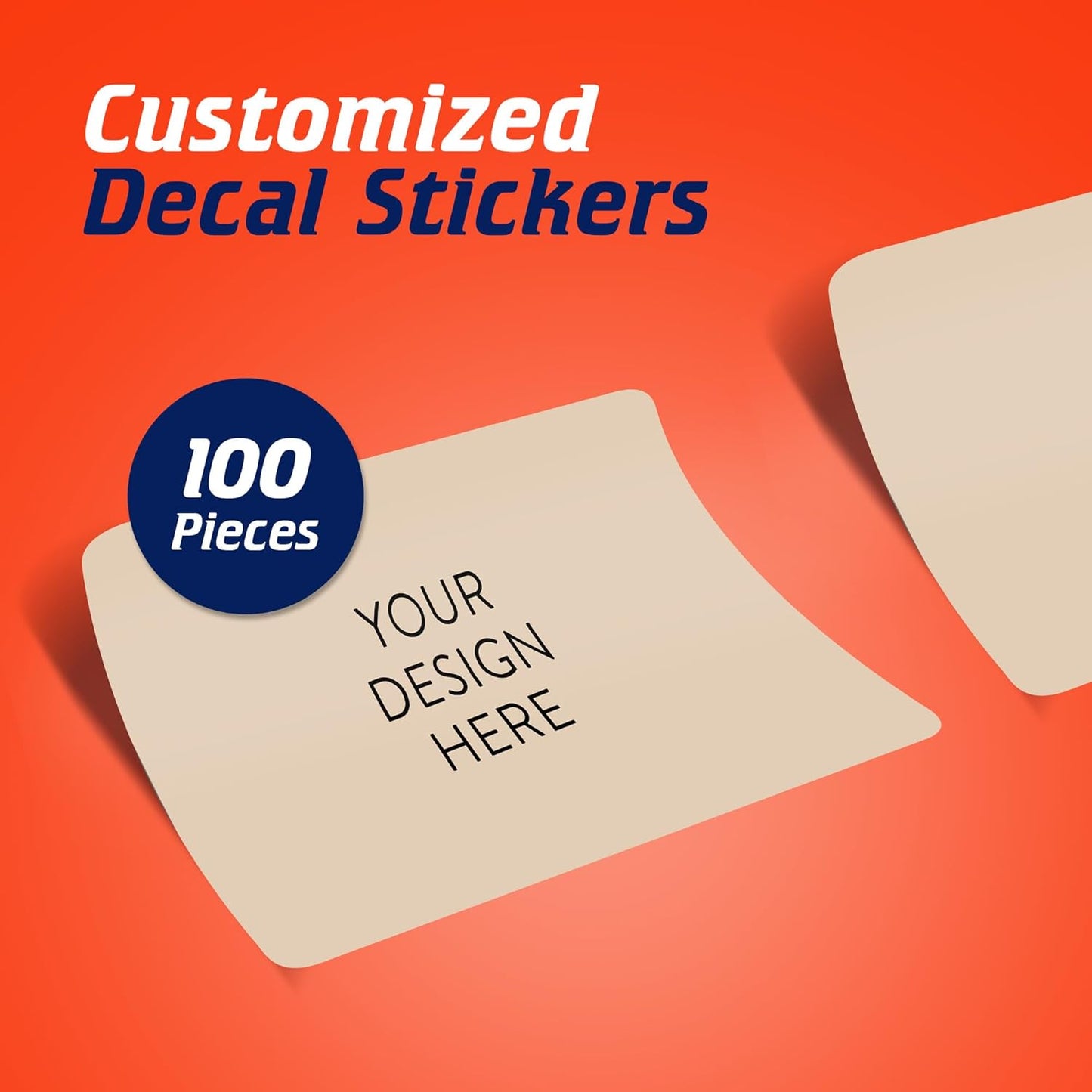 100 Custom Vinyl Stickers - Upload Your own Image, Text, Design, Logo - Personalized Logo Labels