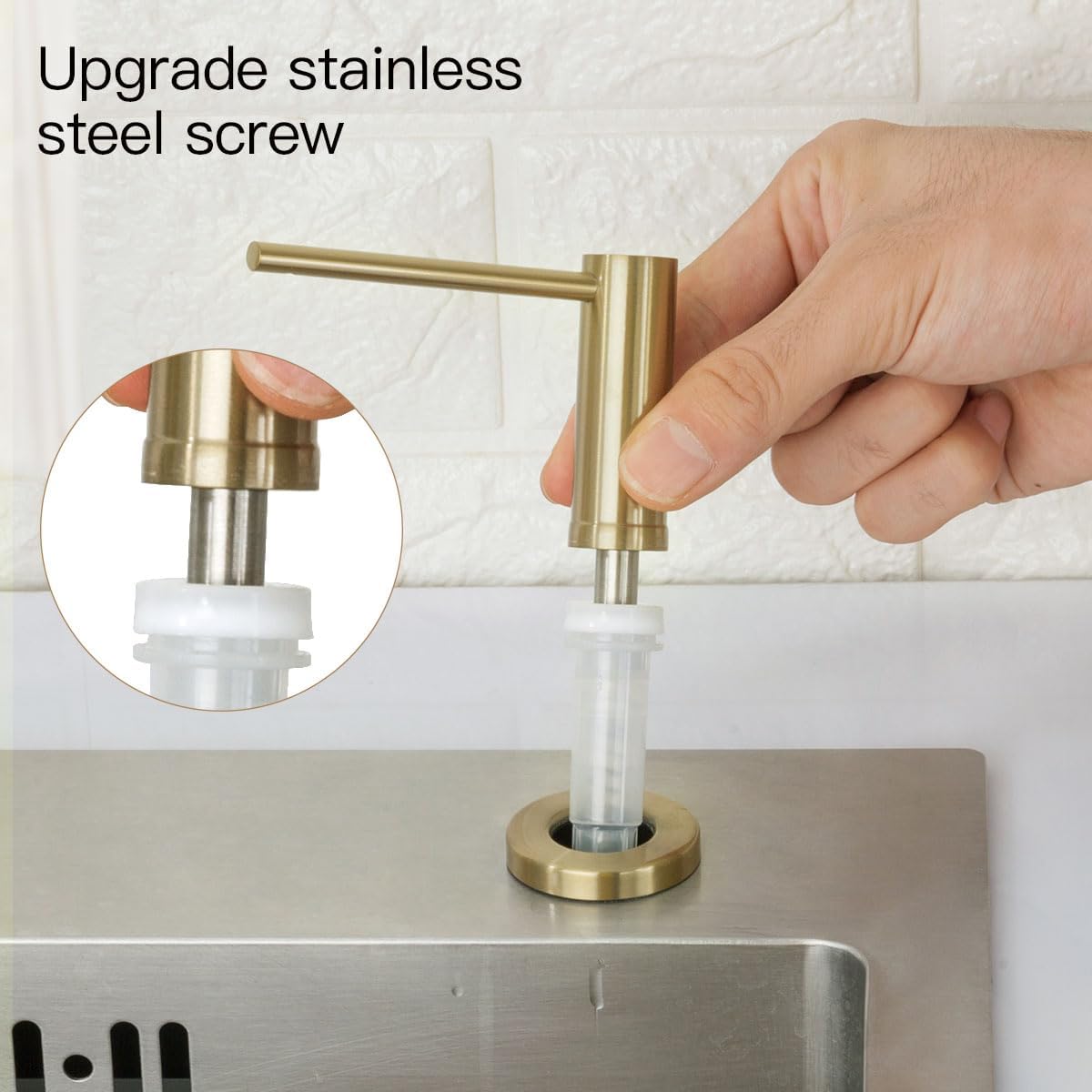 Kitchen Sink Soap Dispenser Champagne Gold Stainless Steel GAPPO Countertop Pump Hand Lotion Built