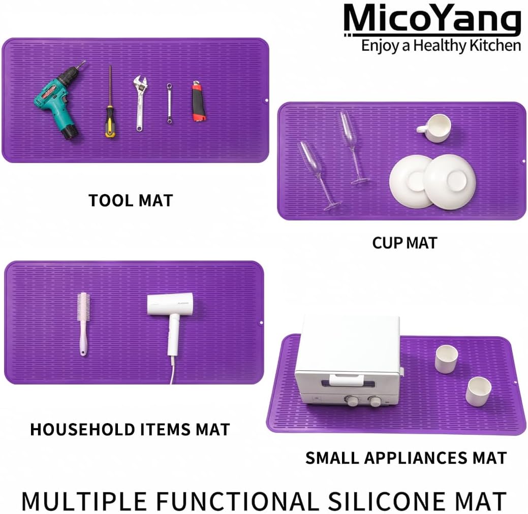 Silicone Dish Drying Mat for Multiple Usage,Easy clean,Eco-friendly,Heat-resistant Silicone Mat for