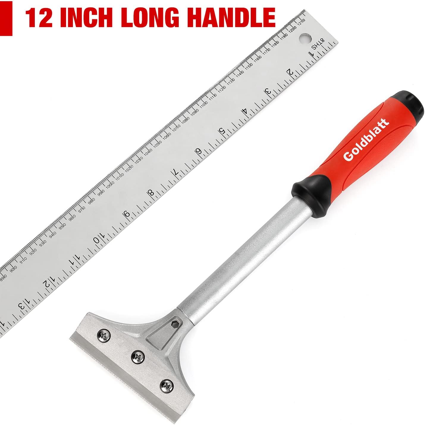 Goldblatt 2 Pieces Glass Scraper Set with 20-piece Blades - 4 Inch Industrial Floor Scraper Tool