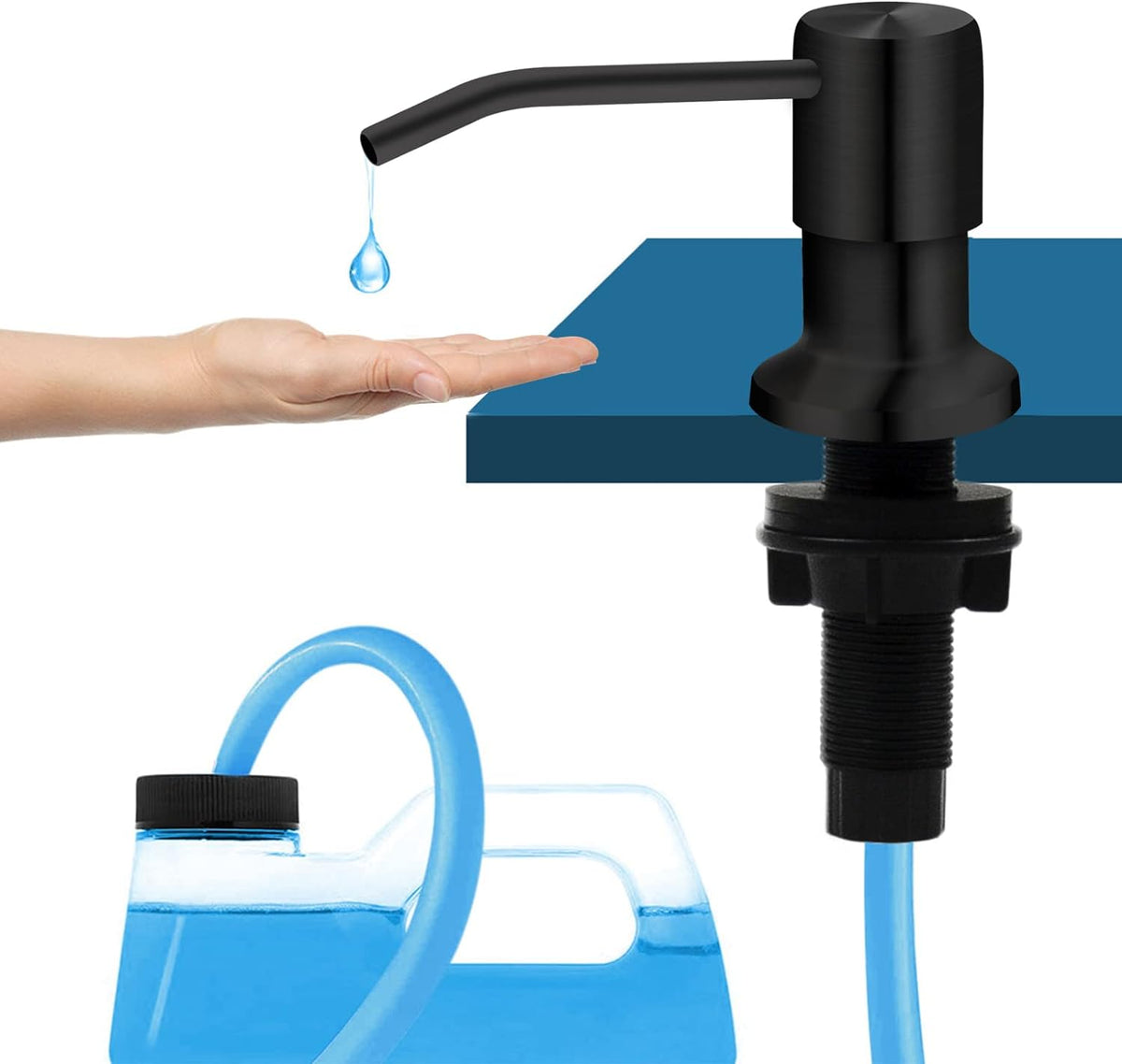 Soap Dispenser for Kitchen Sink, Kichen Sink Soap Dispenser, 47" Extension Tube kit, Under Sink