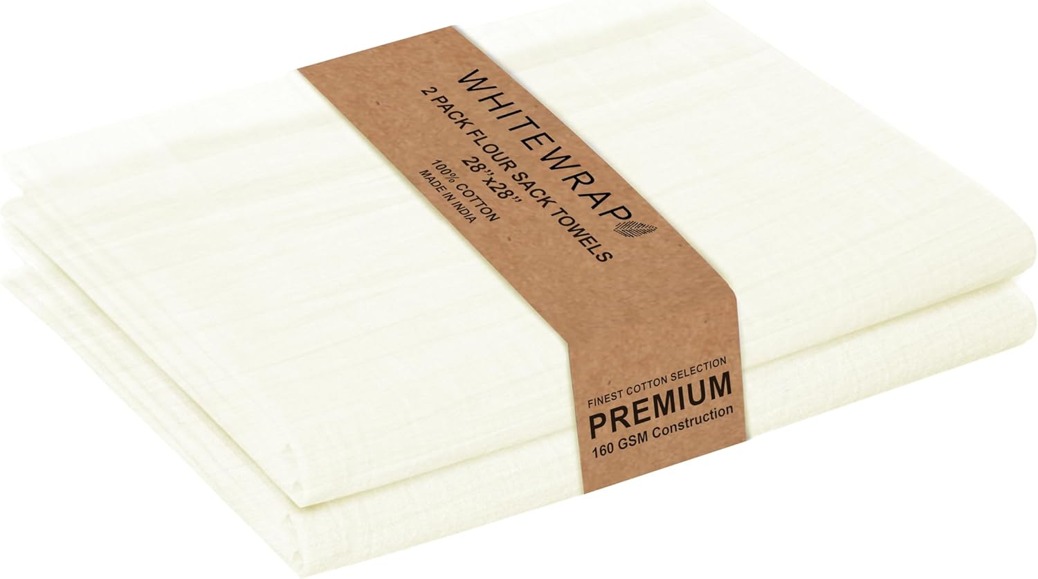 WHITEWRAP Flour Sack Towels| Tea Towel for Crafts| Kitchen Dish Cotton Blank Towel for