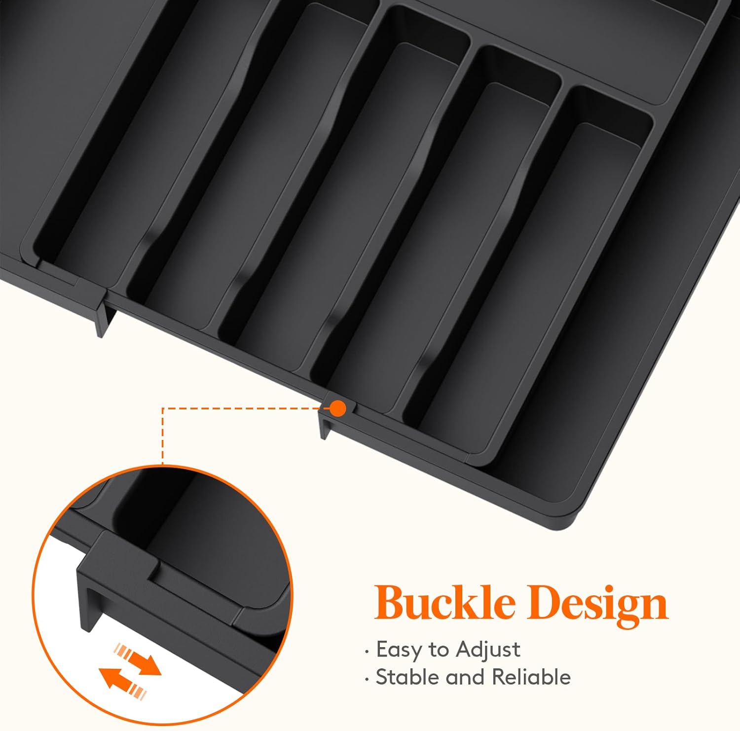 Lifewit Silverware Drawer Organizer and Utensil Organizer Set, Expandable Cooking Cutlery Tray for
