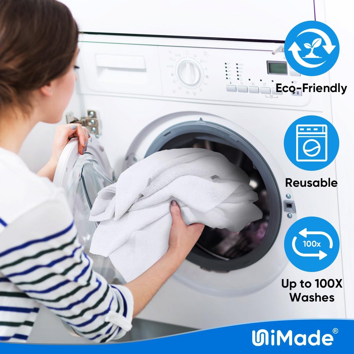 Shop Towel Rags, 50 Pack Reusable Shop Rags Bulk Microfiber Cleaning Cloth Lint Free Cleaning