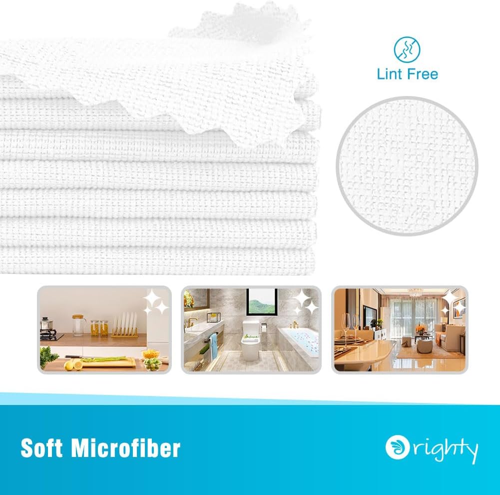 Orighty Cleaning Cloths, Shop Towels 100 Pack, Shop Rags Reusable, Microfiber Cleaning Rags Bulk