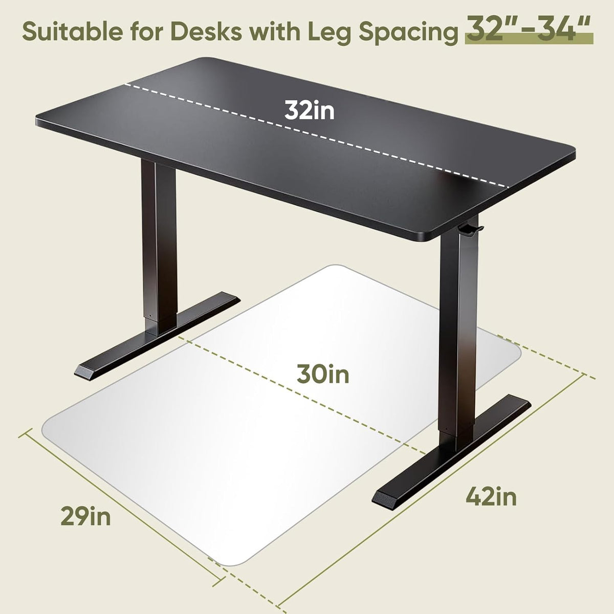Office Chair Mat for Carpet & Hardwood, Upgraded 29" x 42" Dual Use Tempered Glass Chair Mat for