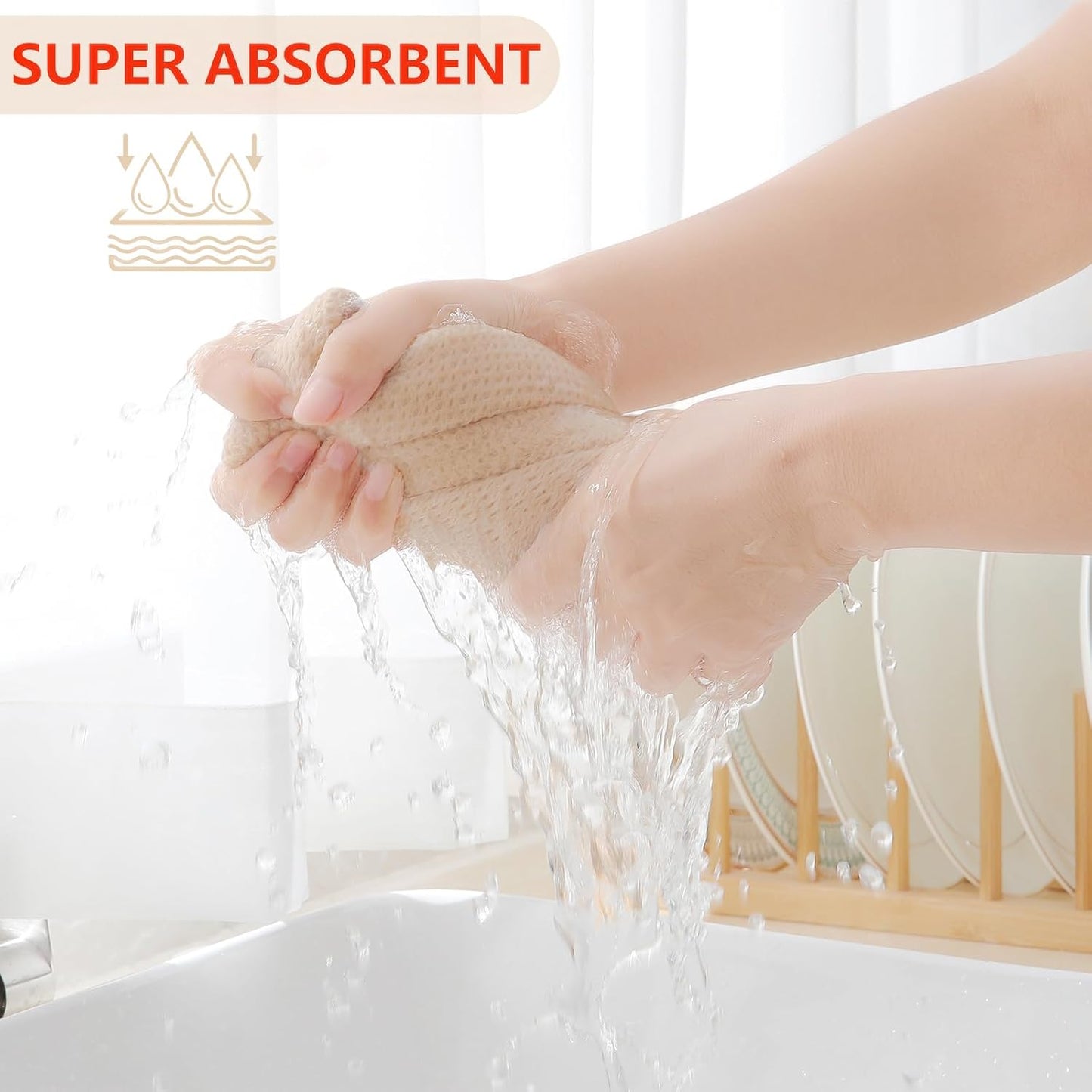 Homaxy 100% Cotton Waffle Weave Kitchen Dish Towels, Ultra Soft Absorbent Quick Drying Cleaning