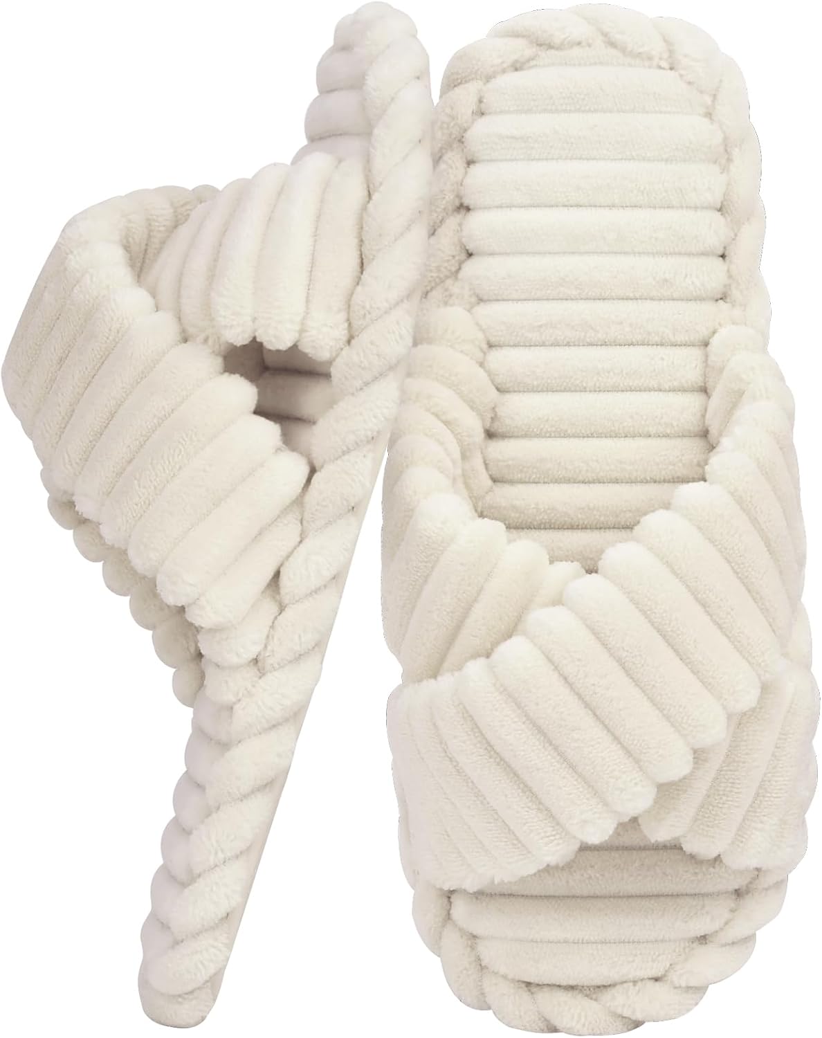 ZOORON Women's Cozy Slippers Crossbands & Durable Foam - Soft Plush Lined Non-Slip Indoor Outdoor