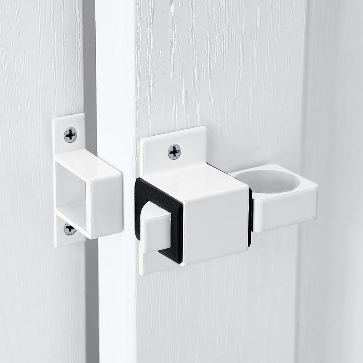 2 Packs Spring Door Lock, White Self-Closing Gate Latch with Aluminum Alloy, Security Latch for