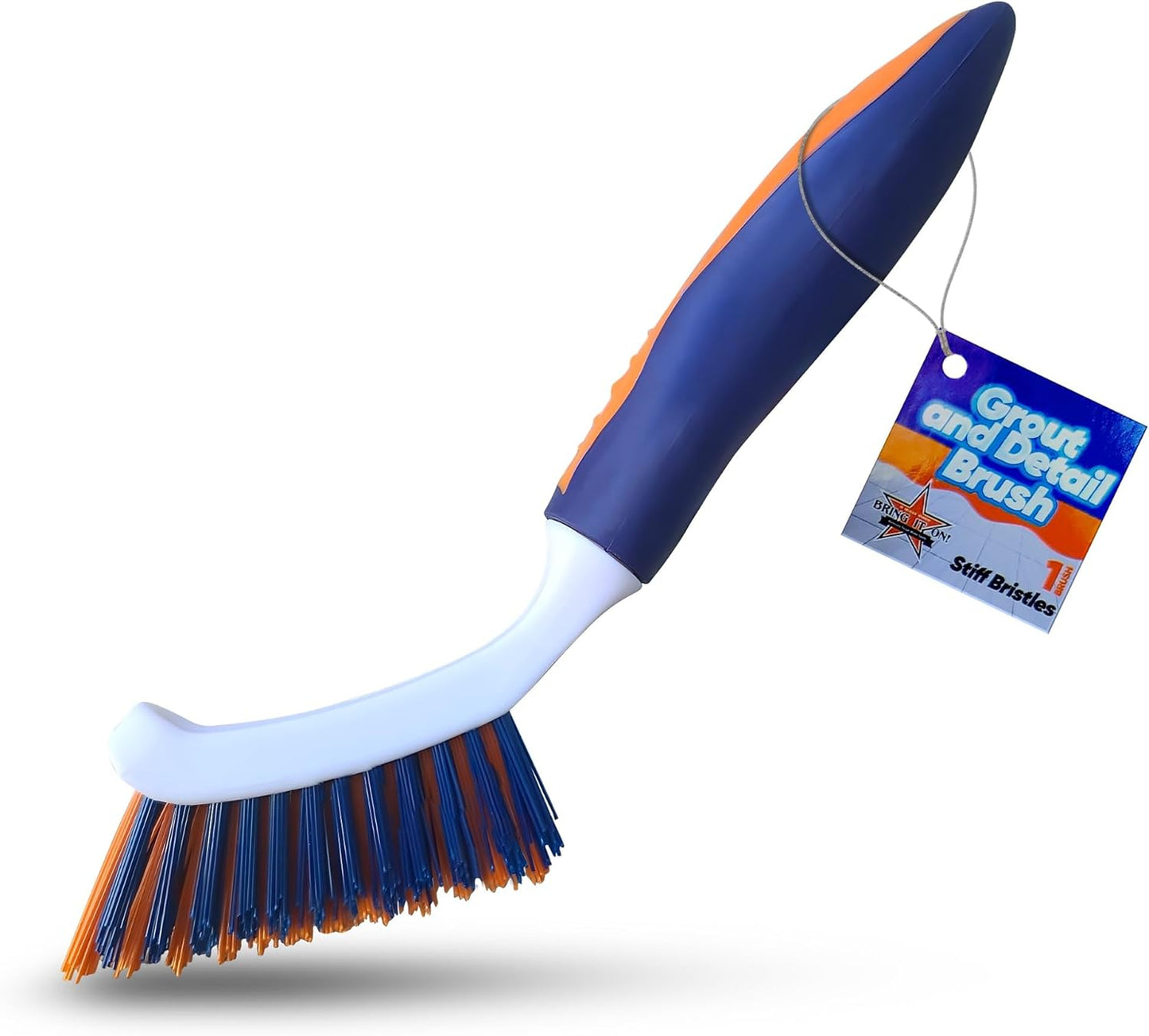Bring It On Grout Cleaning Brush – Crevice Cleaning Brush with Stiff Nylon Bristles – Heavy-Duty