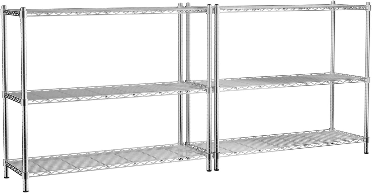 Storage Shelves, 2 PCS 48" L x 20" W x 47" H Heavy Duty Garage Wire Shelving Unit Loads 1200LBS