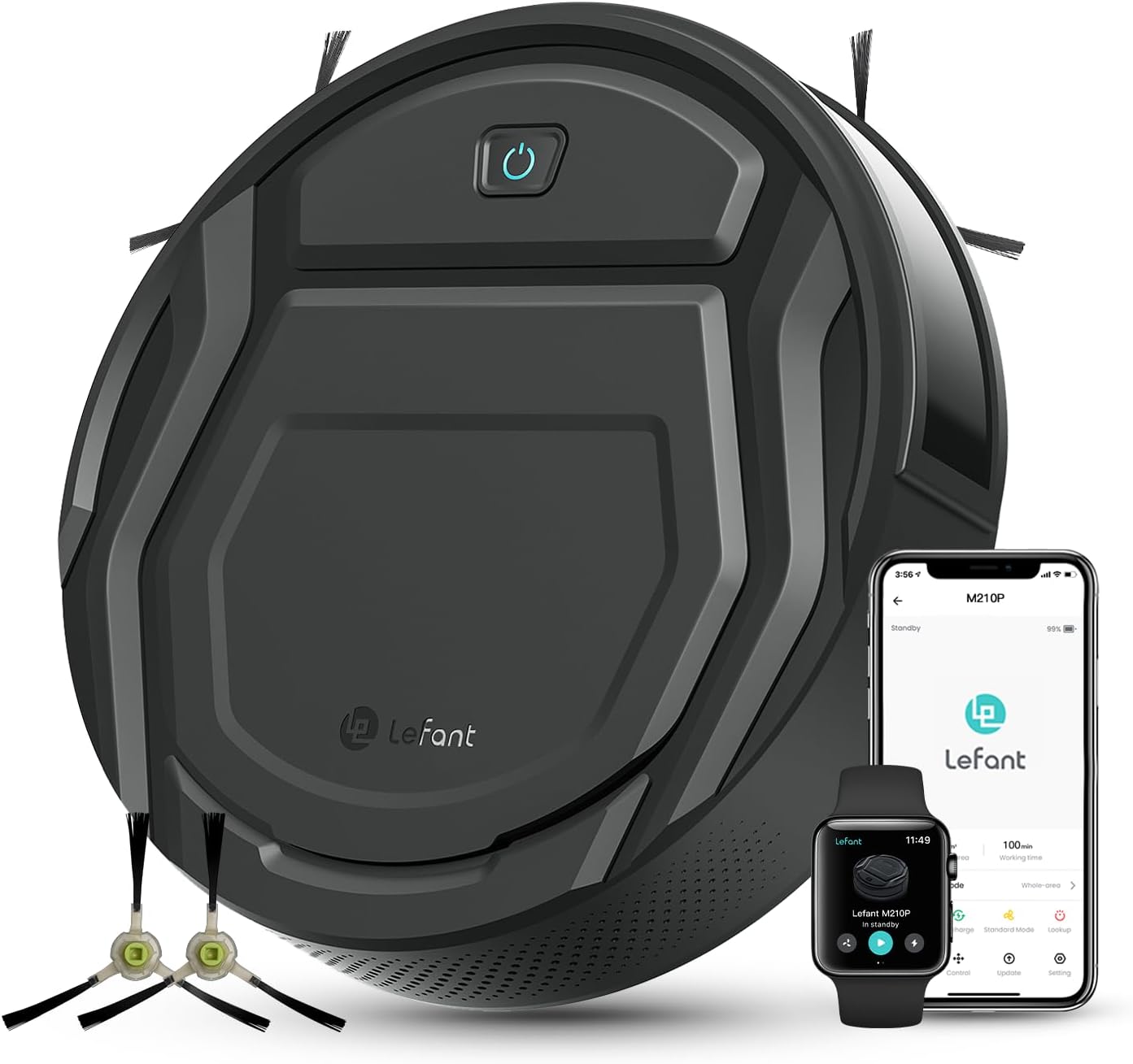 Lefant Robot Vacuum Cleaner M210 Pro,Slim,Quiet,2200Pa Suction,120 Min Self-Charging Robotic
