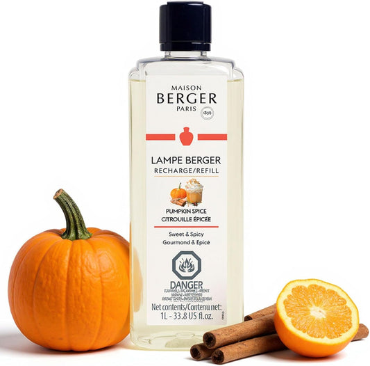 MAISON BERGER Pumpkin Spice – Home Fragrance Refill, 1L (33.8 Fluid Ounces) Warm Autumn Aroma – Air