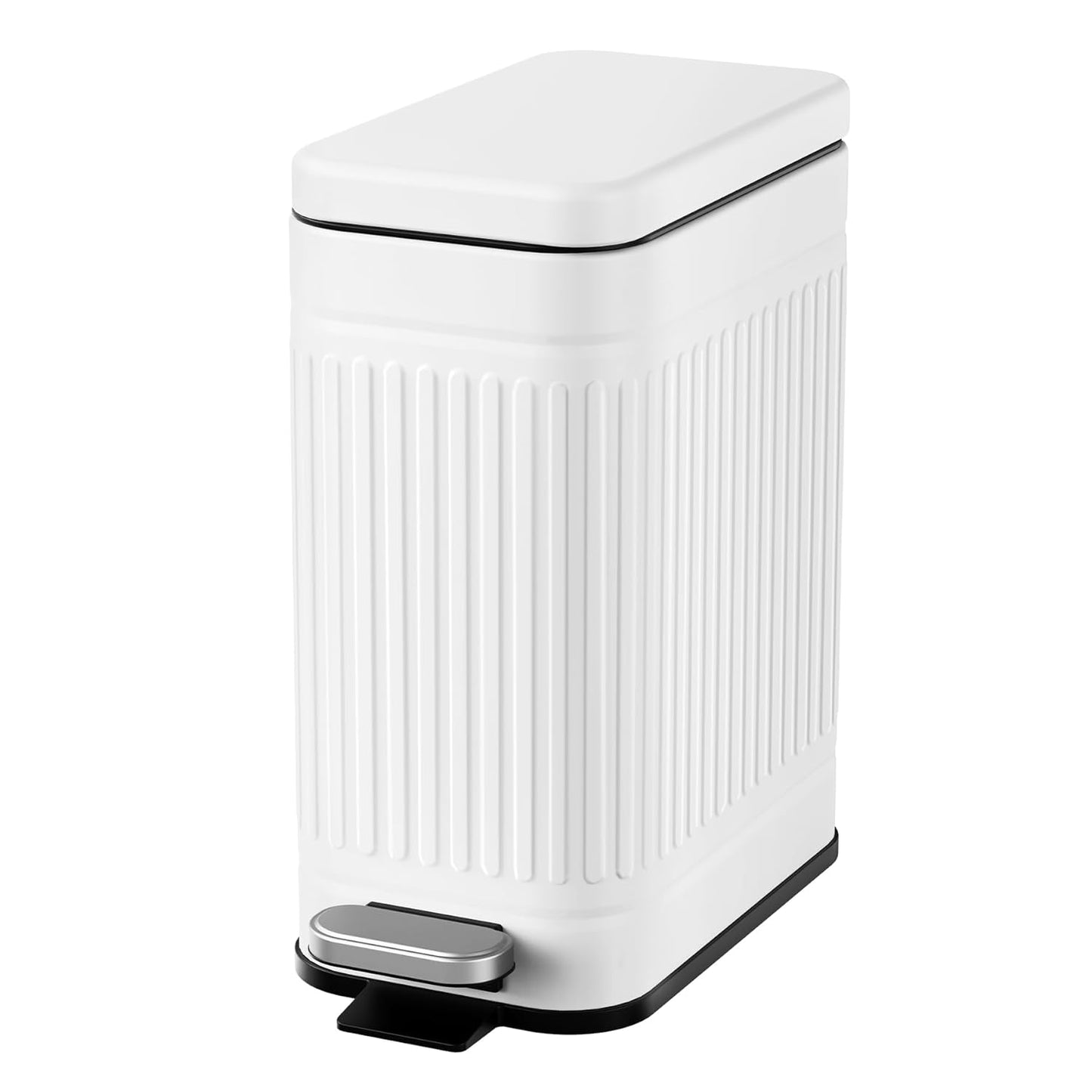 TrashAid Bathroom Trash Can with Lid, 2.6 Gallon Small Garbage Can Soft Close, Stainless Steel Step