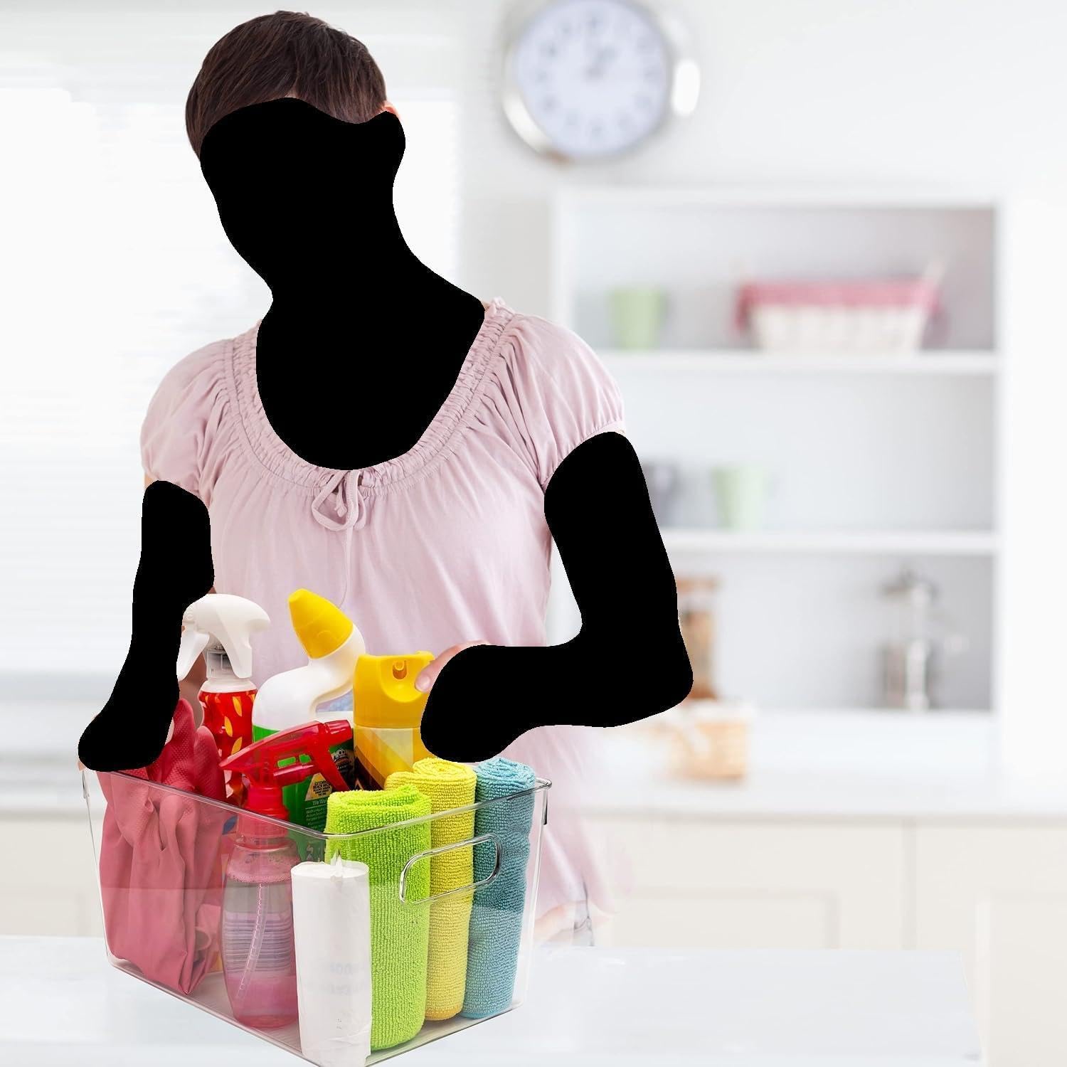 Clear Plastic Storage Bins with Lids, Perfect for Kitchen Organization or Pantry Organization and