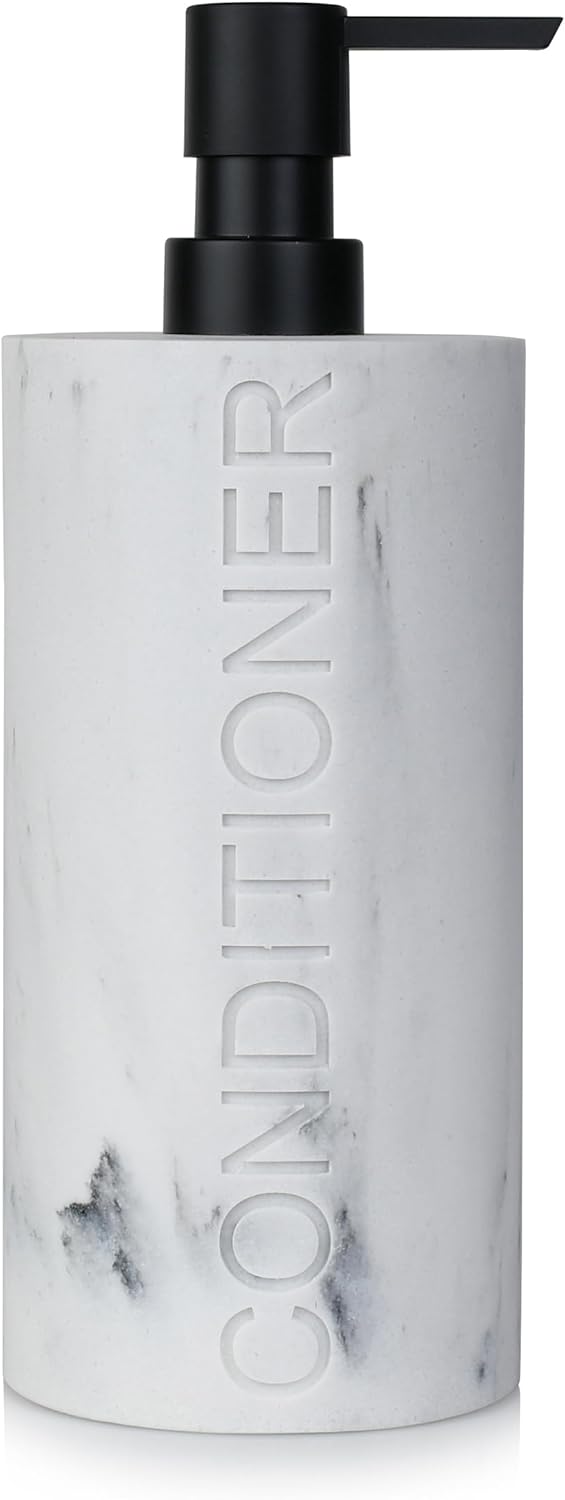 Conditioner Dispenser – Luxurious Refillable Pump Bottle with Embossed Text, Durable Construction