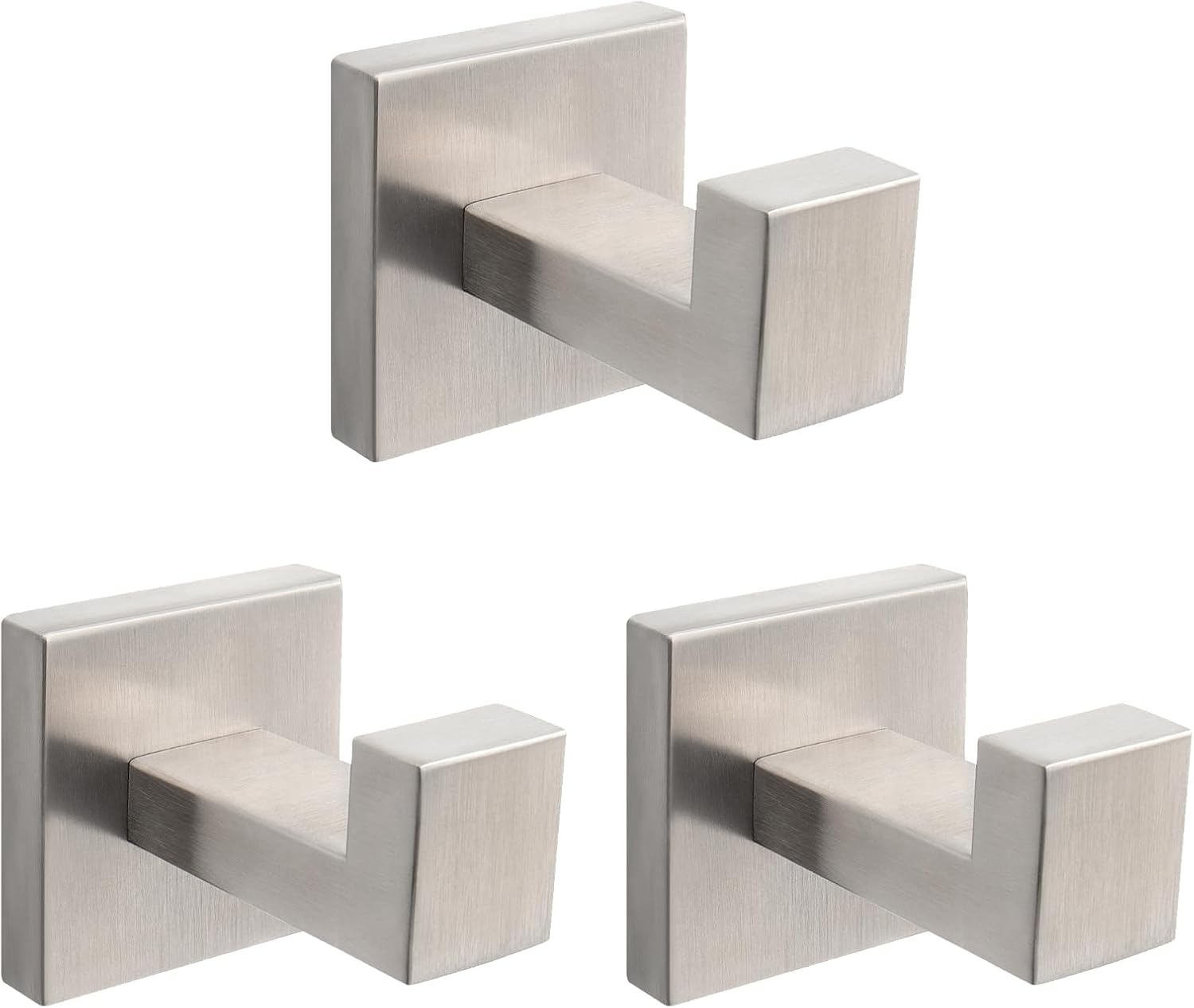 NearMoon Bath Towel Hooks -SUS304 Stainless Steel Square Clothes Robe Hooks Hanger, Heavy Duty Coat