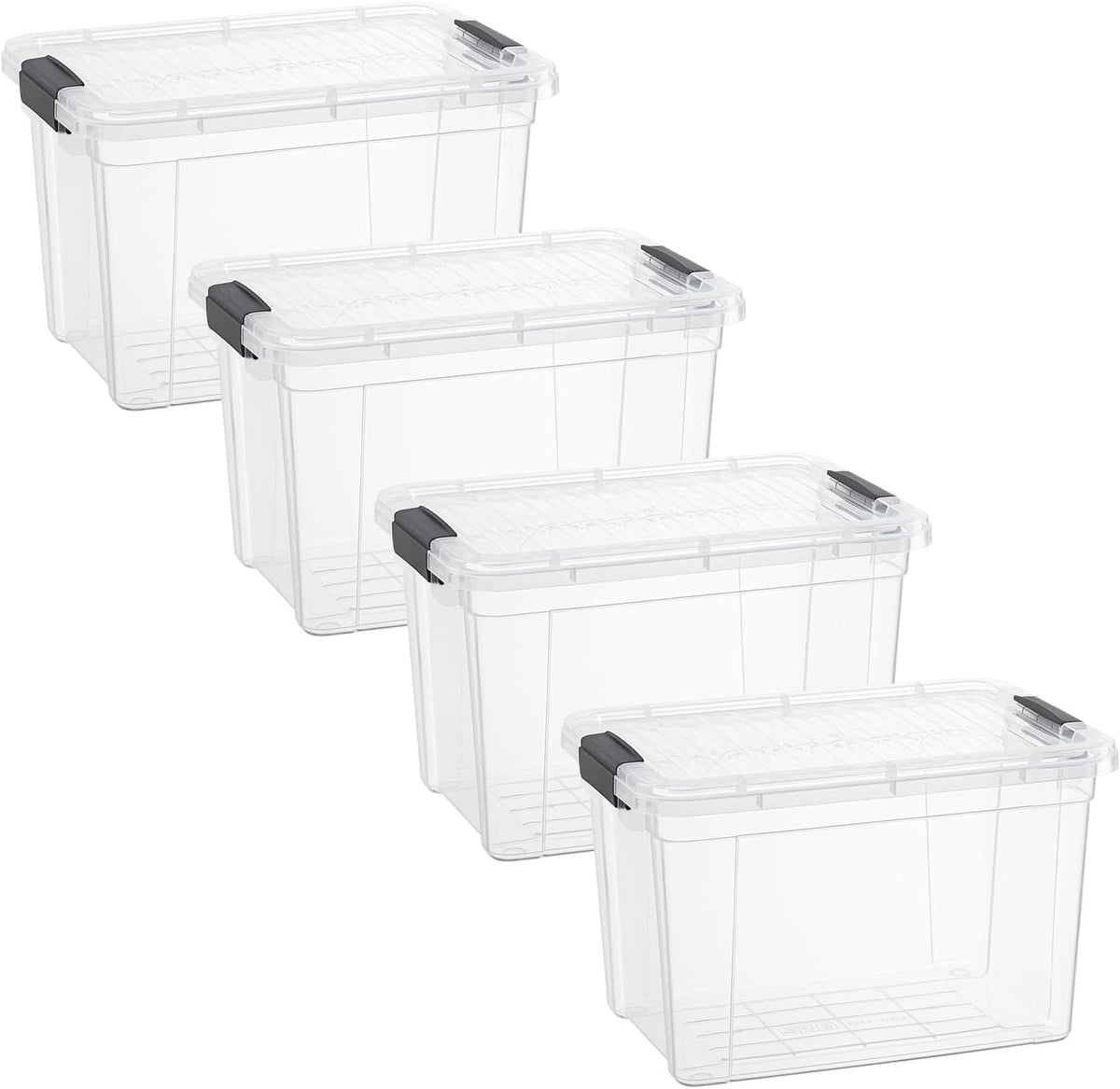 Superio Clear Storage Boxes with Lids, 8.75 Quart Plastic Container Bins for Organizing, Stackable