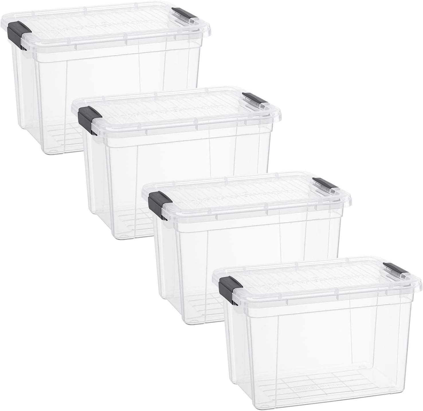 Superio Clear Storage Boxes with Lids, 8.75 Quart Plastic Container Bins for Organizing, Stackable