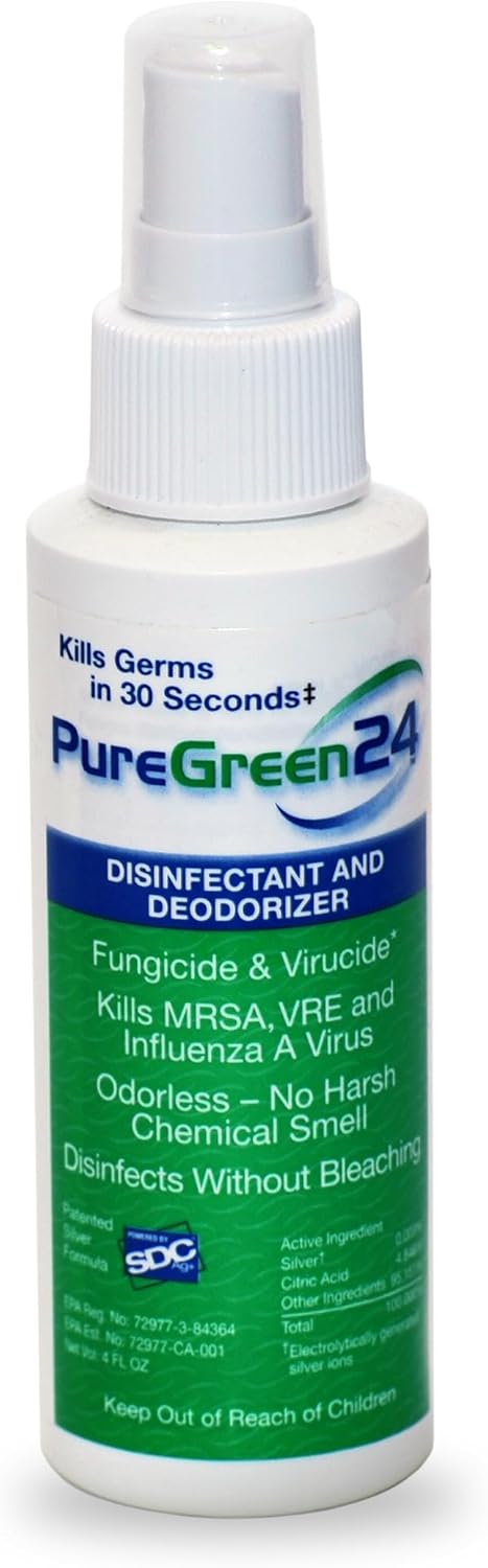 PureGreen24 Safe & Effective Disinfectant. Kills Deadly Germs including RSV COVID-19 Norovirus MRSA