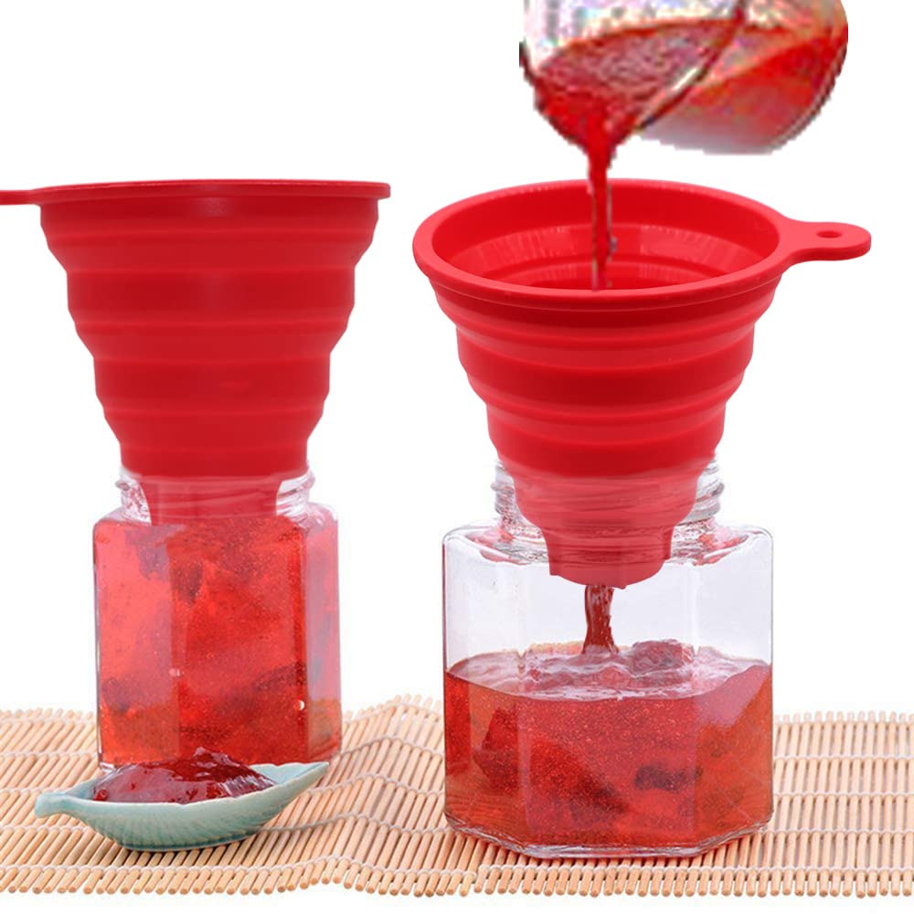 KongNai Silicone Collapsible Wide Mouth Funnel for Jars, Foldable Large Canning Funnel for Wide