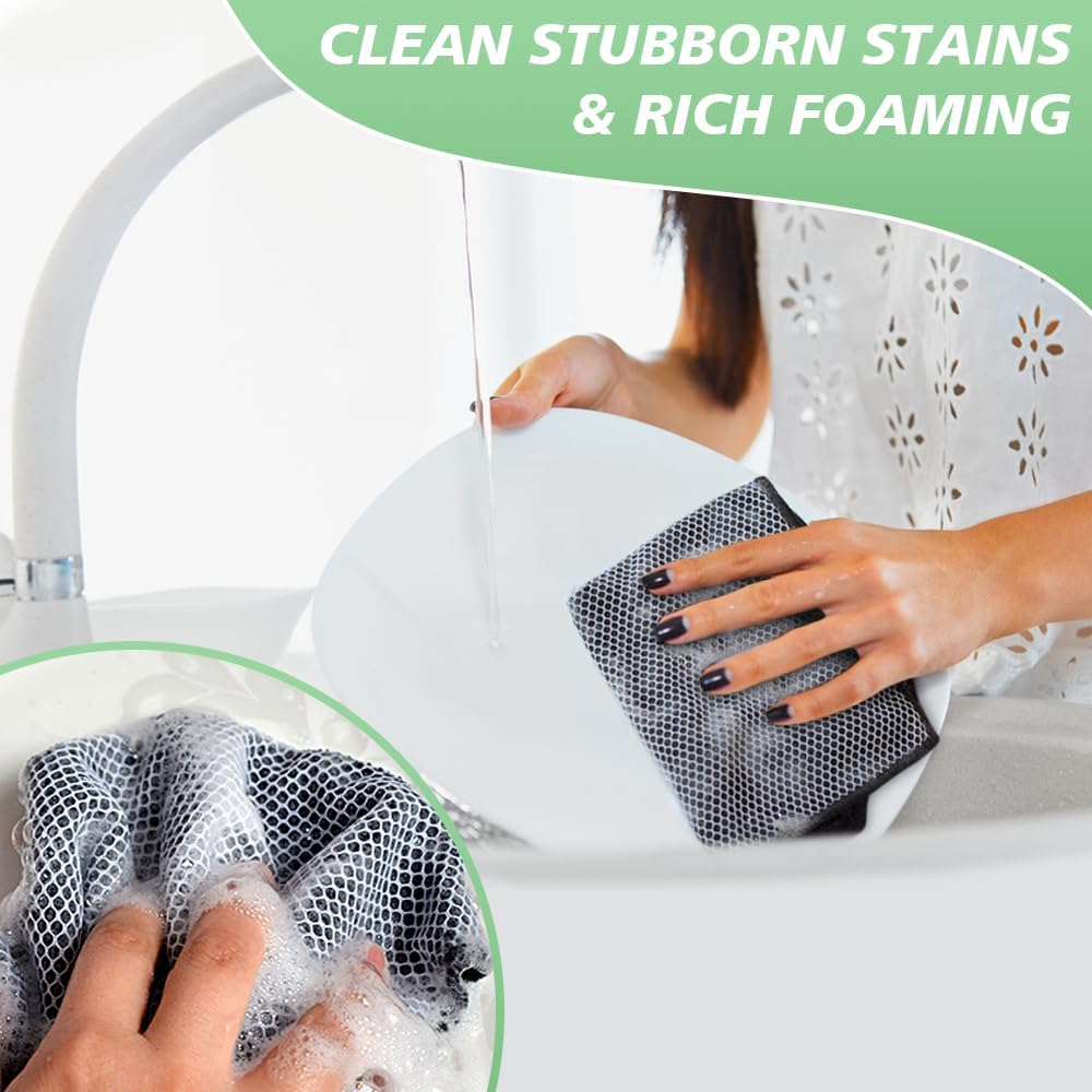 SINLAND Microfiber Dish Cloth for Washing Dishes Dish Washing Rags Best Kitchen Washcloth Cleaning