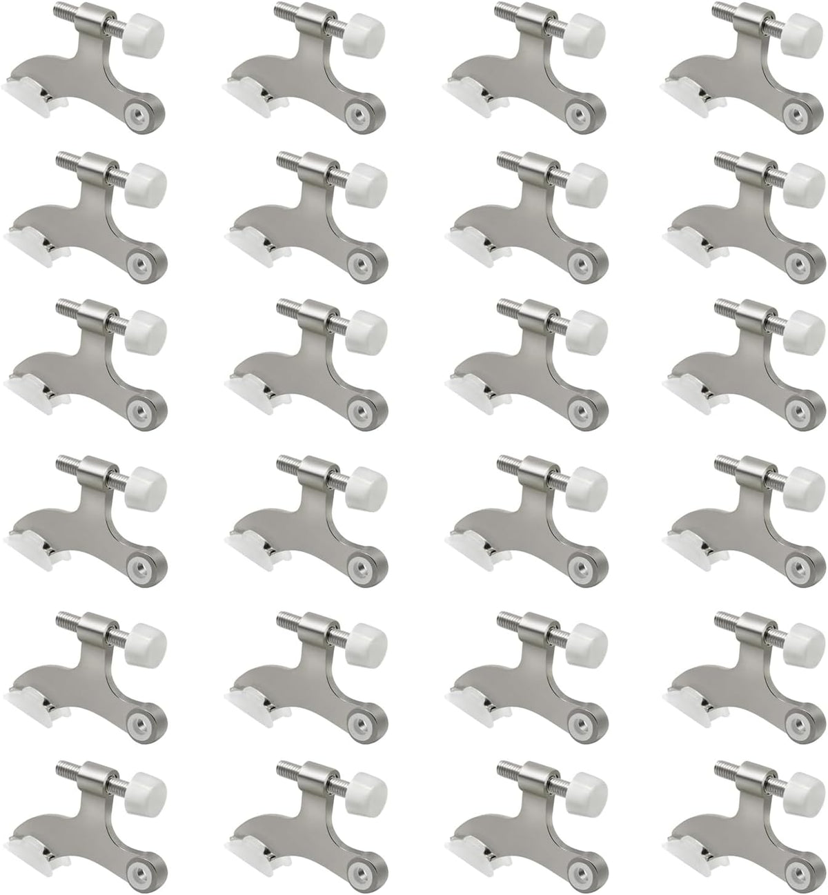 24 Pack Hinge Pin Brushed Nickel Door Stopper, Adjustable Heavy Duty Hinge Pin Door Stop with