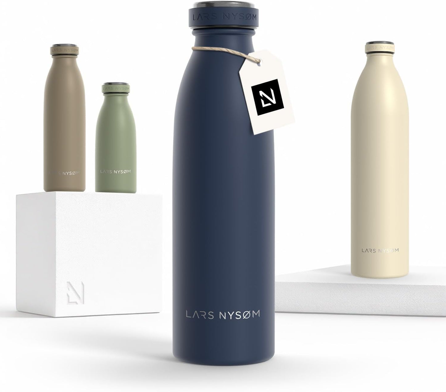 LARS NYSØM Stainless Steel Insulated Water Bottle 12oz 17oz 25oz 34oz 51oz | Insulated Thermo Flask