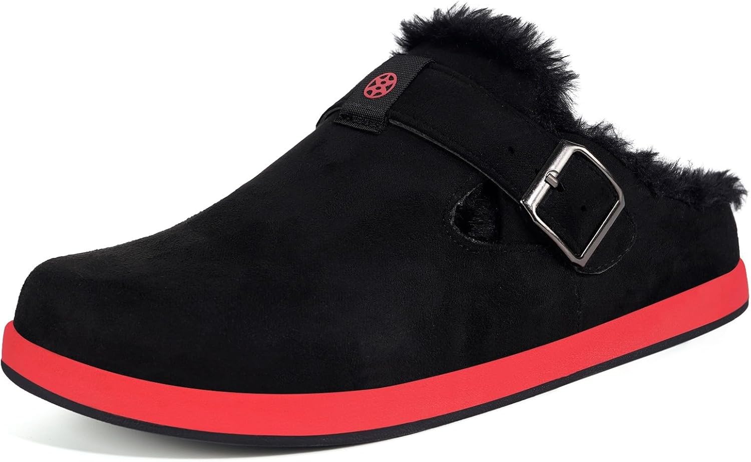Fur Lined Clogs for Women Men Suede Winter Slippers Arch Support Slip on Mules Potato Shoes with