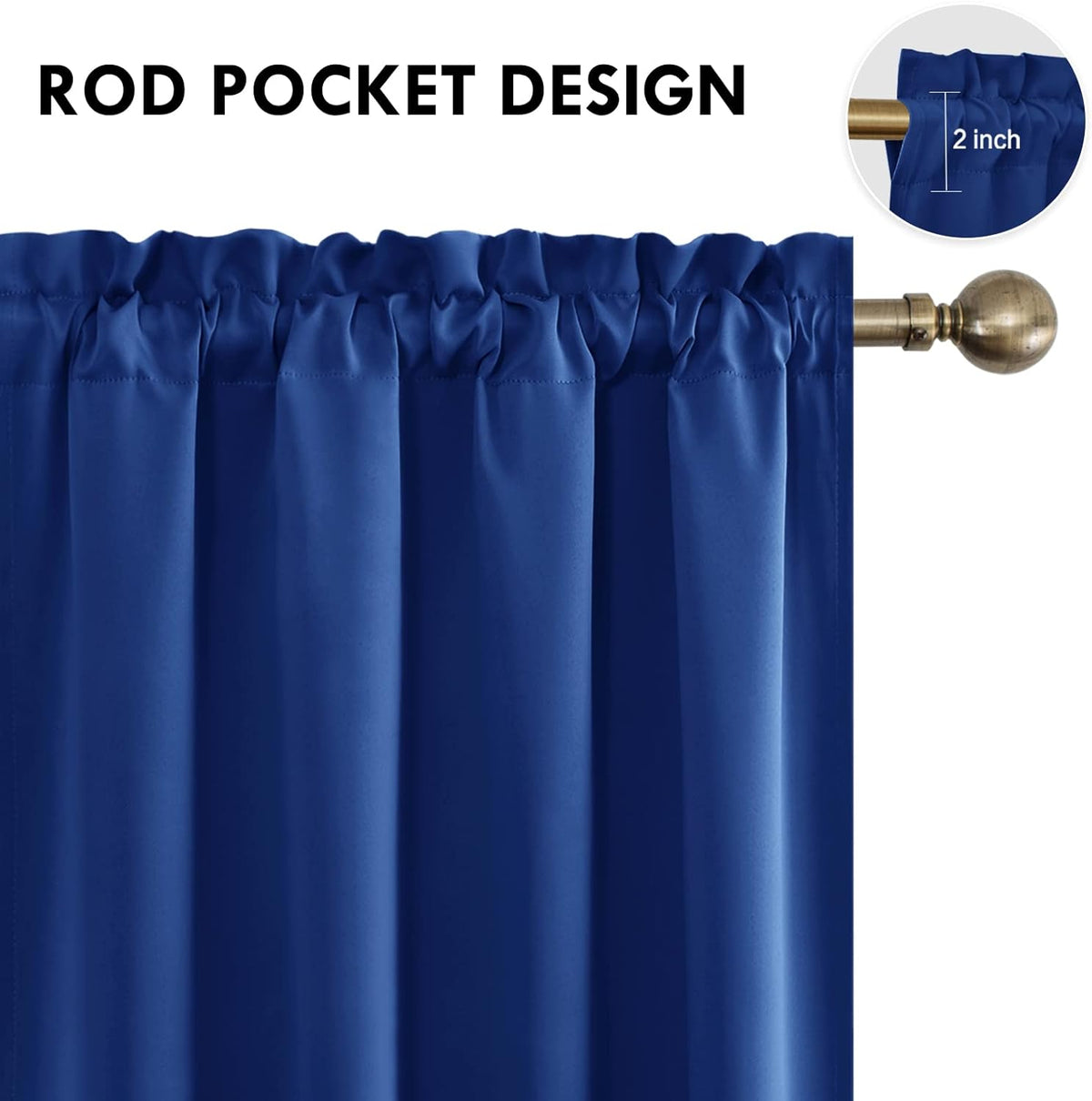 DWCN Blackout Curtains Room Darkening Thermal Insulated Bedroom Curtains Window Curtain Panels, 52