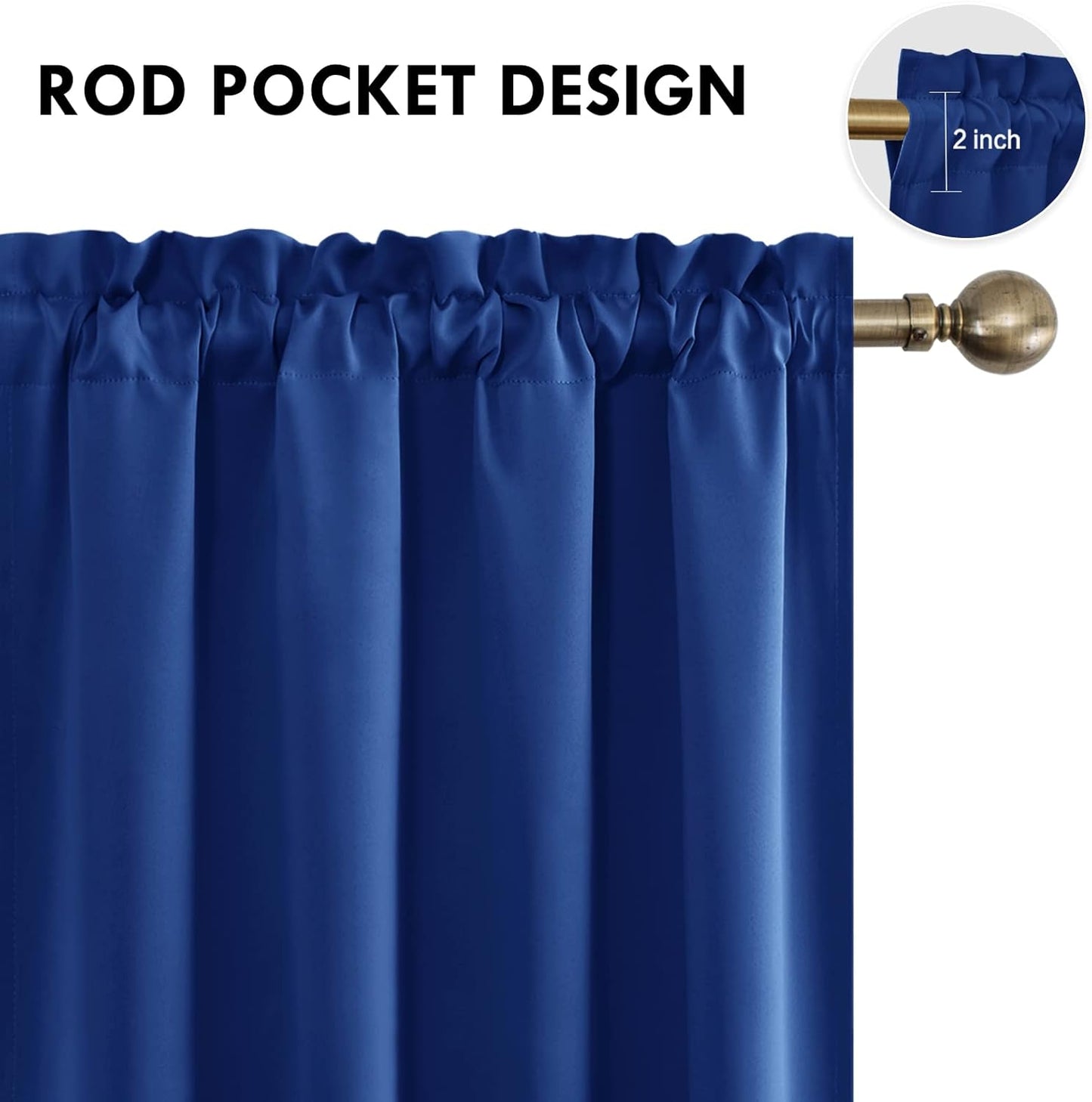 DWCN Blackout Curtains for Bedroom – Rod Pocket Thermal Insulated Noise Reducing Noise Reducing
