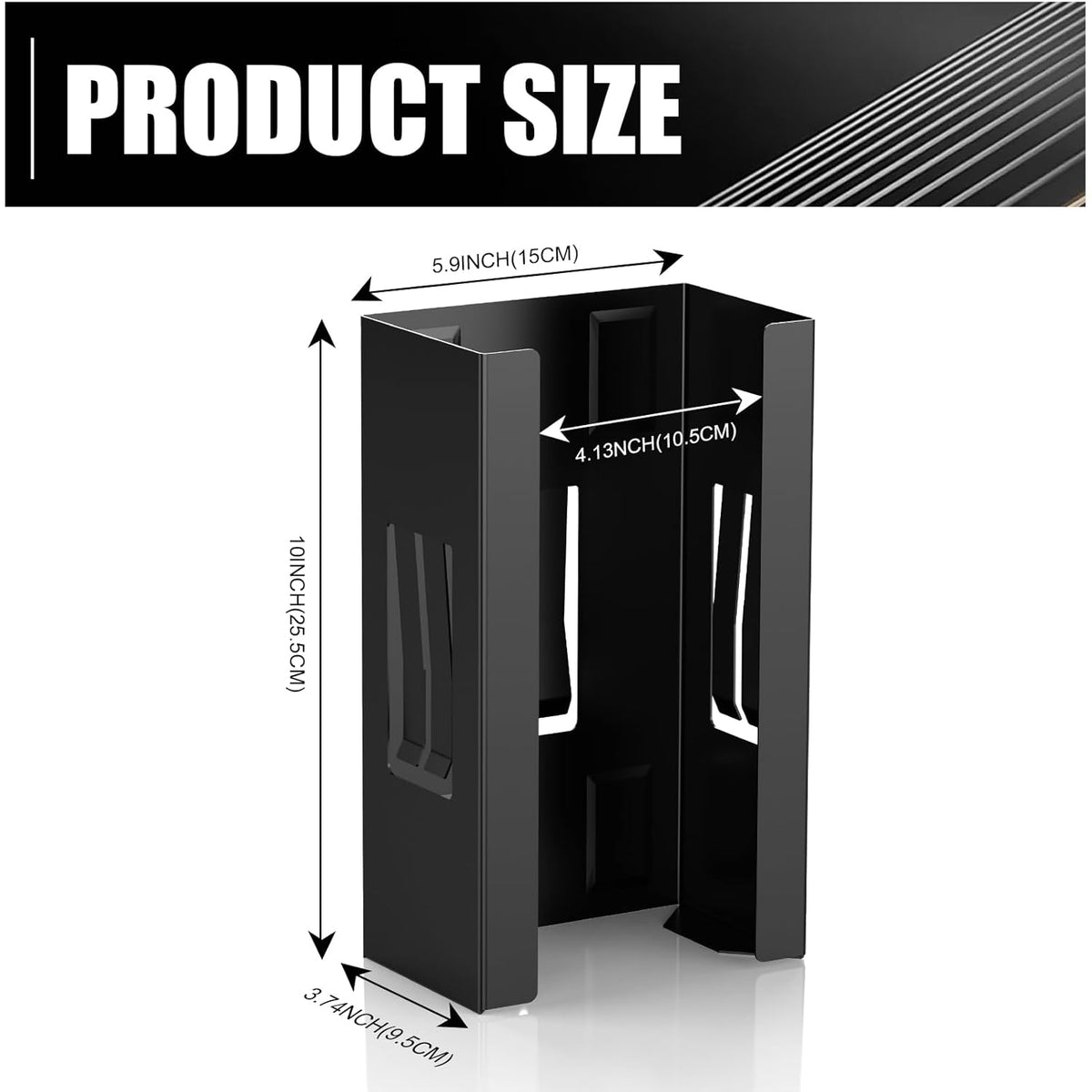 Magnetic Glove Box Holder, Disposable Glove Dispenser Wall Mount, Metal Glove Rack Organizer for