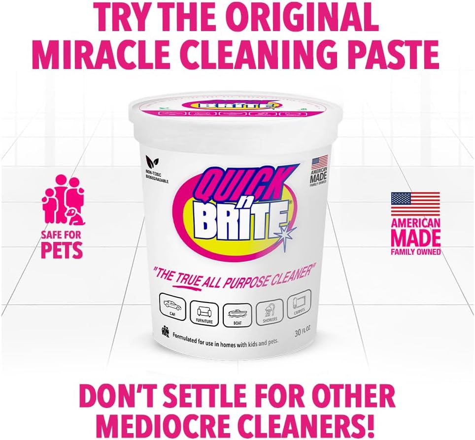 Quick 'n Brite All Purpose Cleaning Paste – Kid & Pet Safe, Powerful Multi-Surface Cleaner for