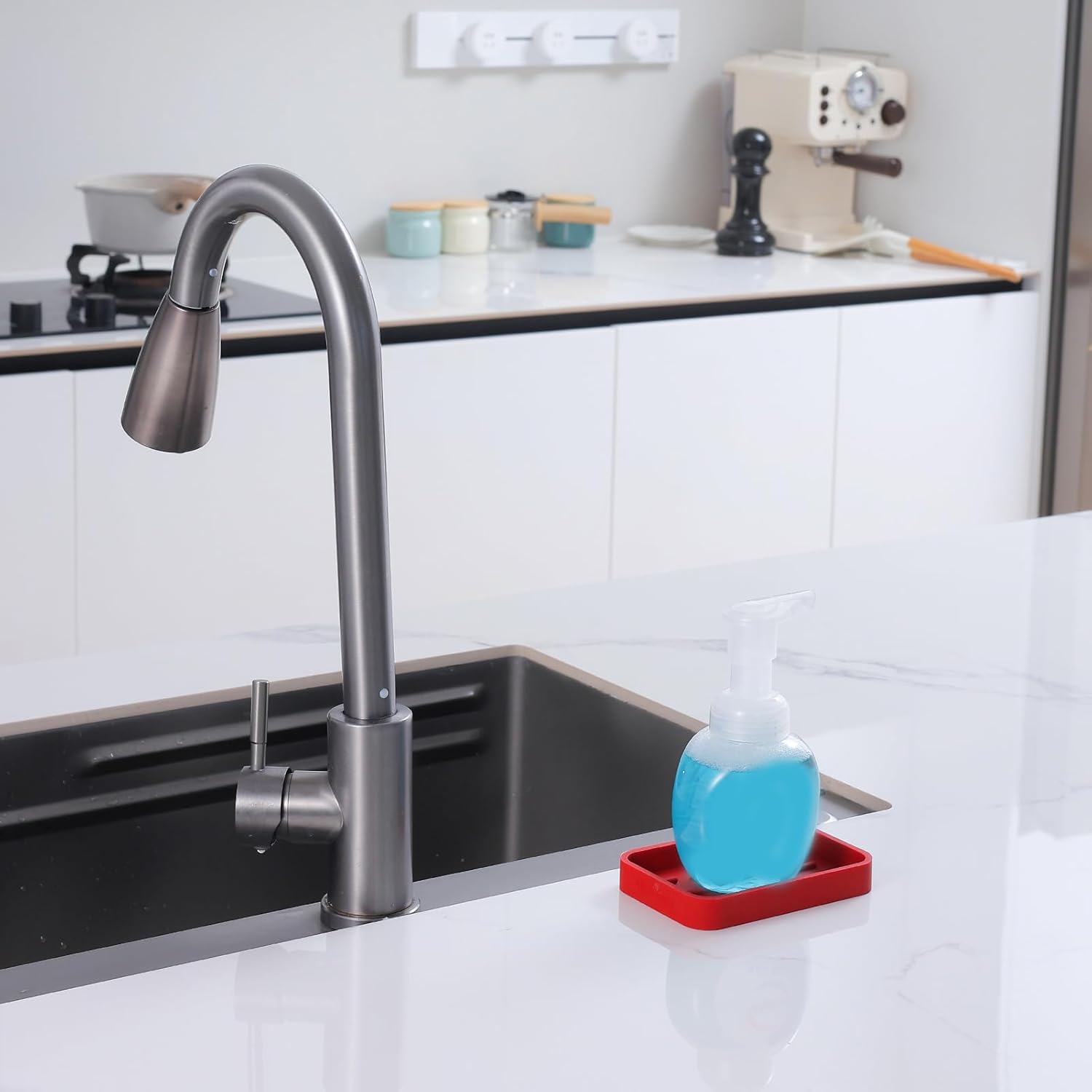 Silicone Kitchen Sink Organizer Tray for Multiple Usage,Easy Clean Sponges Holder for Kitchen