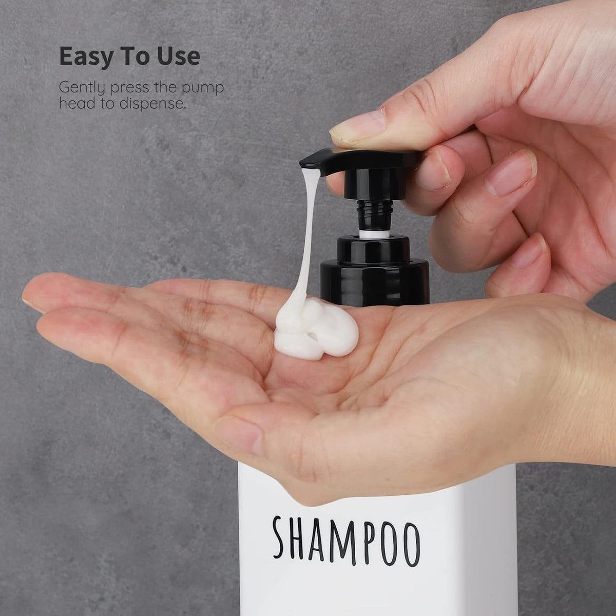 Segbeauty Plastic Soap Dispenser, 3pcs 16.9oz Refillable Shampoo Bottles White, 500ml Empty Square