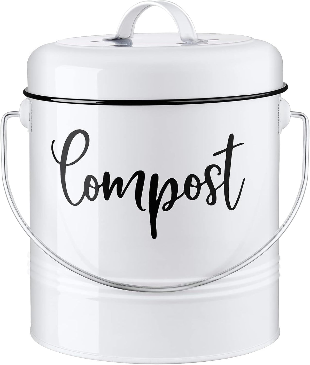 Compost Bin Kitchen, 1.3 Gallon Farmhouse Kitchen Compost Bin Countertop, Indoor Countertop Compost