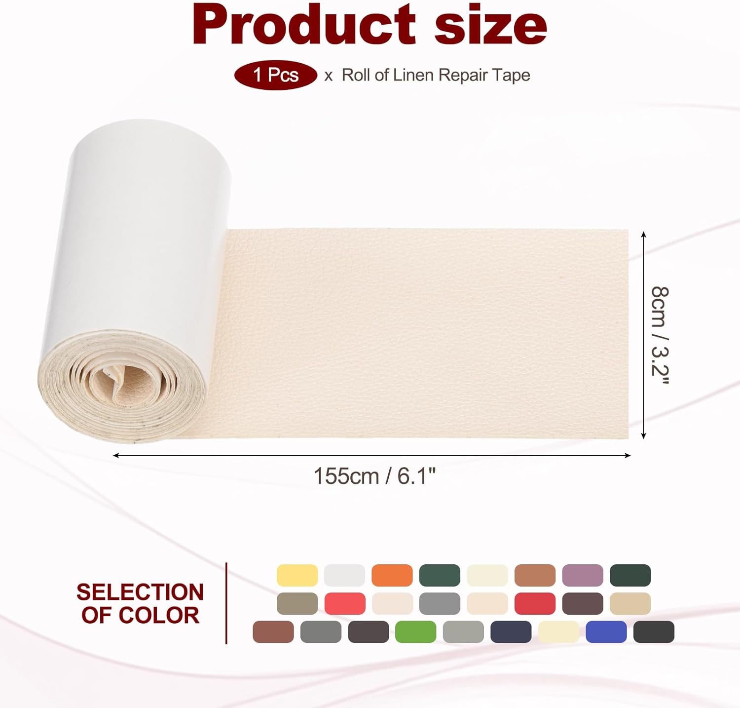 PATIKIL Leather Patches Tape for Furniture, 3.2 x 61 Inch Self Adhesive Vinyl Leather Repair Kit