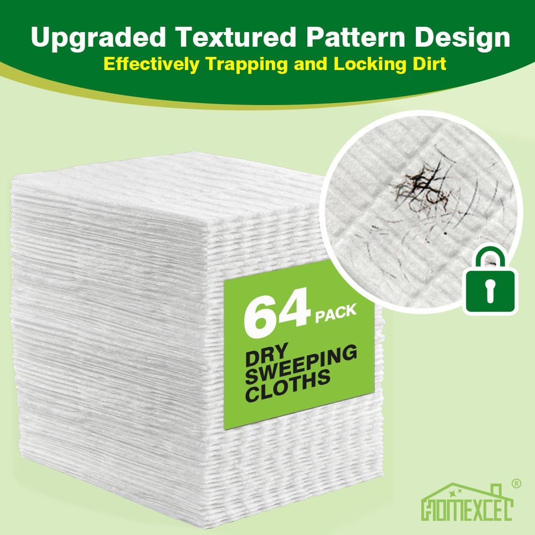 HOMEXCEL Dry Sweeping Cloths Pads Compatible with Swiffer Sweeper, Disposable Duster Refills Mop