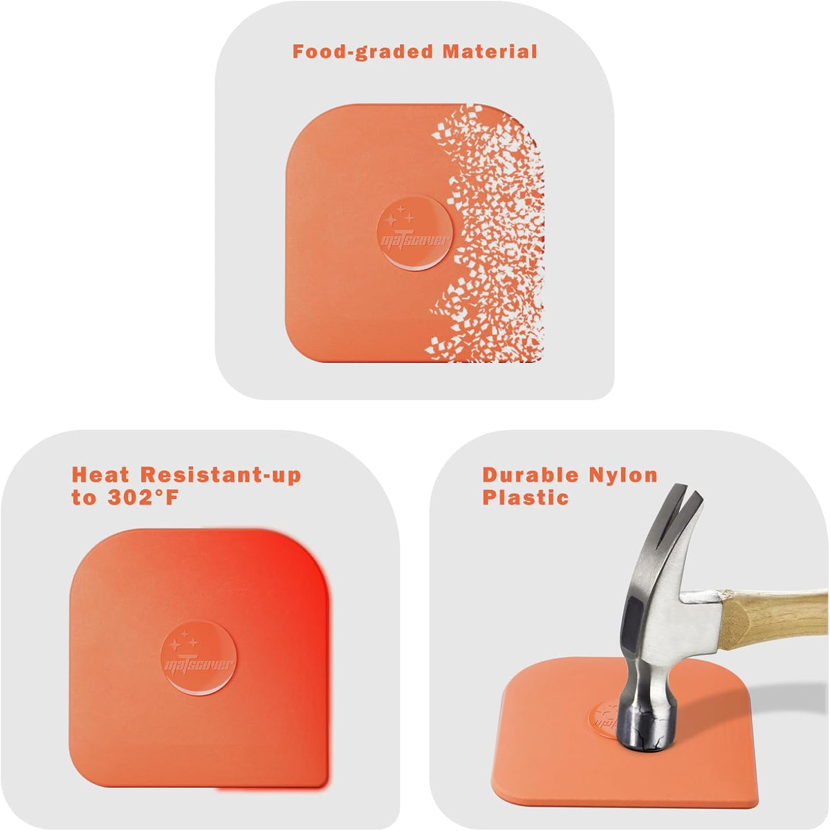 Pan Scraper, 10 Pcs Plastic, Non Scratch for Cast Iron, Pot and Pan Cleaning, Sturdy Scraper