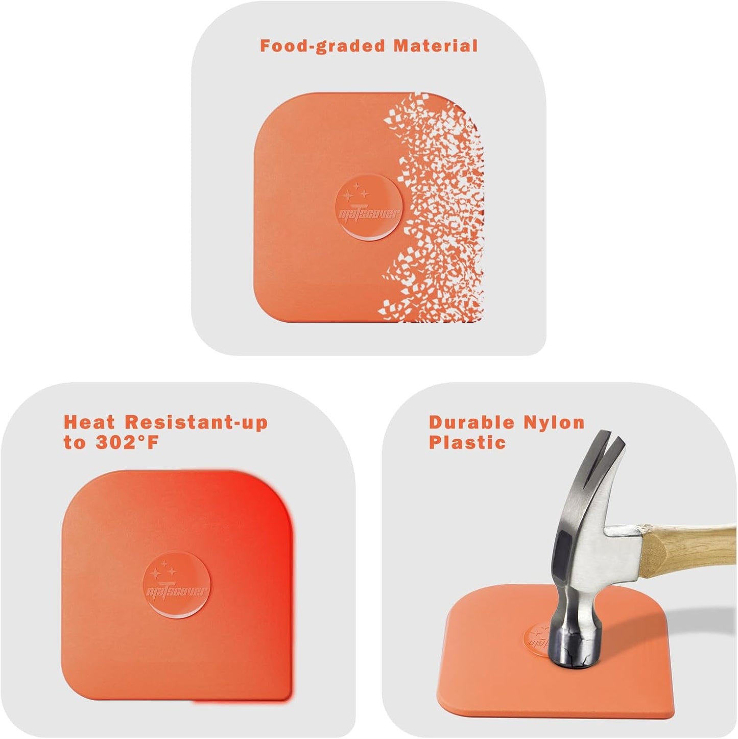 Pan Scraper, 5 Pcs Pot Scraper Plastic, Pot Scraper Non Scratch for Cast Iron, Pot and Pan