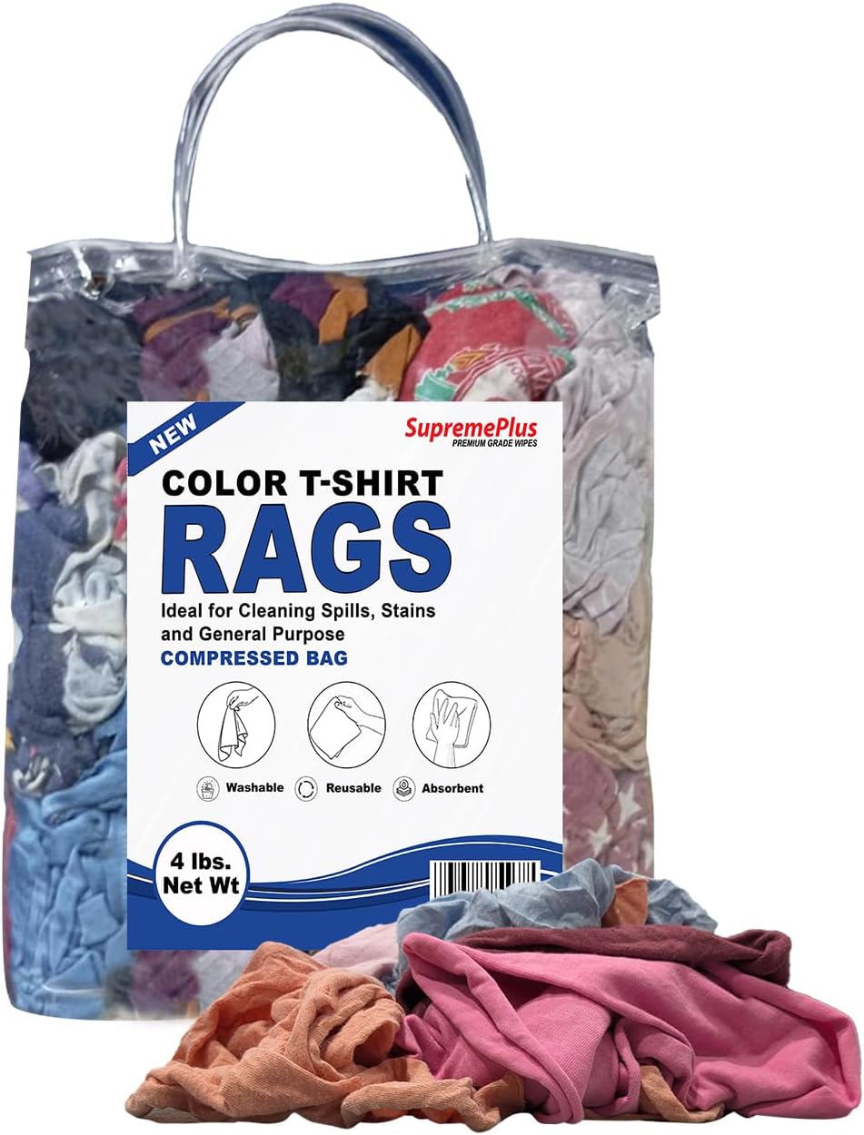 Premium Color Knit Cleaning Rags (4 lbs. Bag) – Shop Rags Bulk for Workshops, Mechanics, Painters