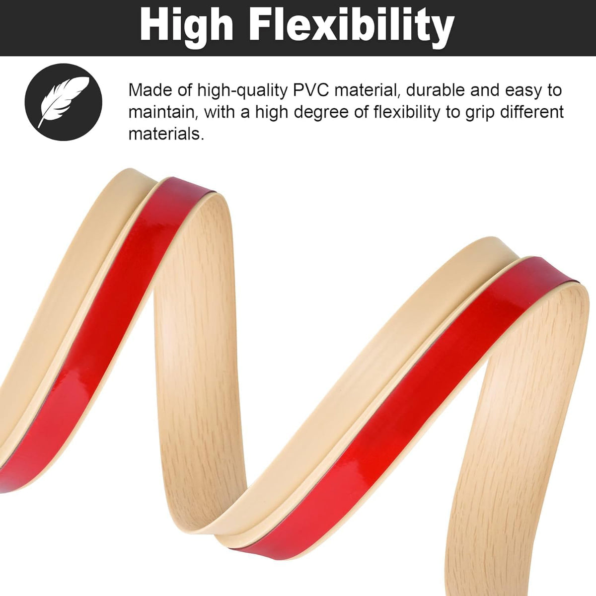 3.3Ft Carpet Floor Transition Strip, Self Adhesive Floor Edging Trim Strip, PVC Threshold Cover for