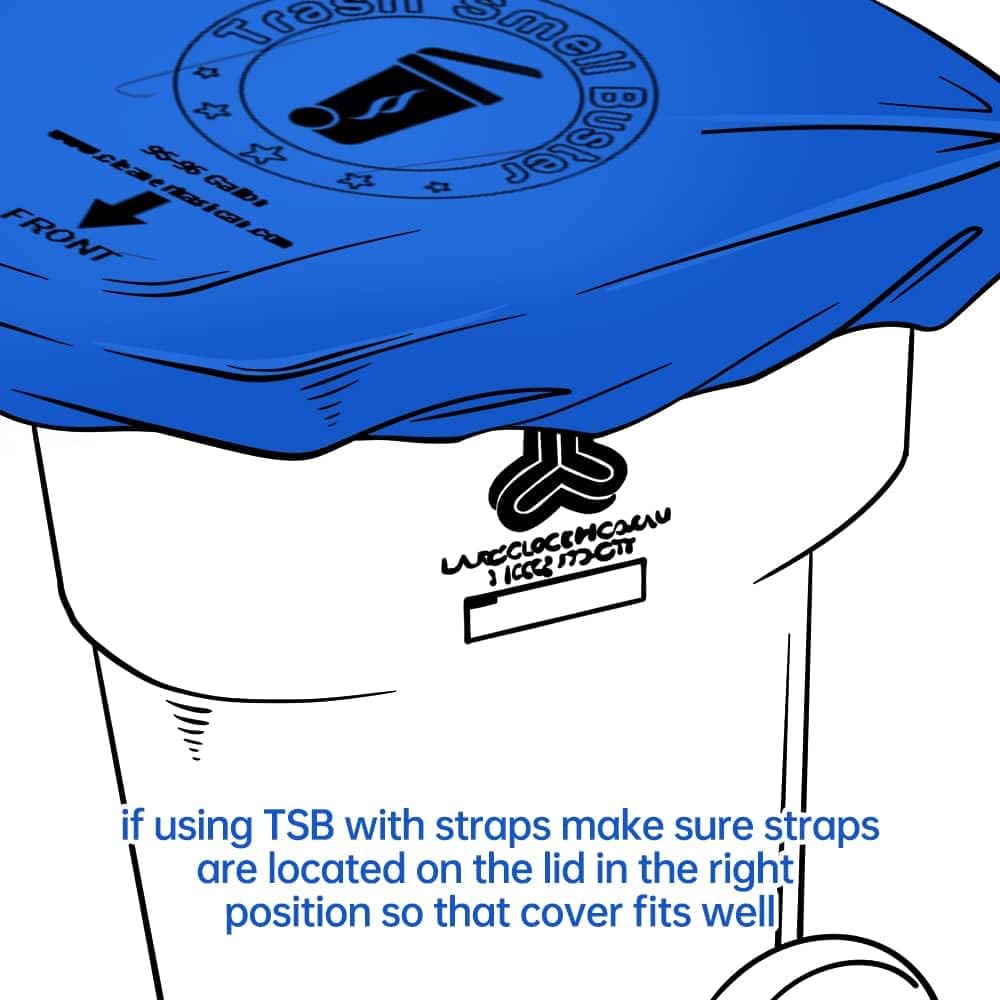 64 Gallon Trash Can Cover Odor Eliminating Bag with Elastic Band Lemon Scented Durable Chemical