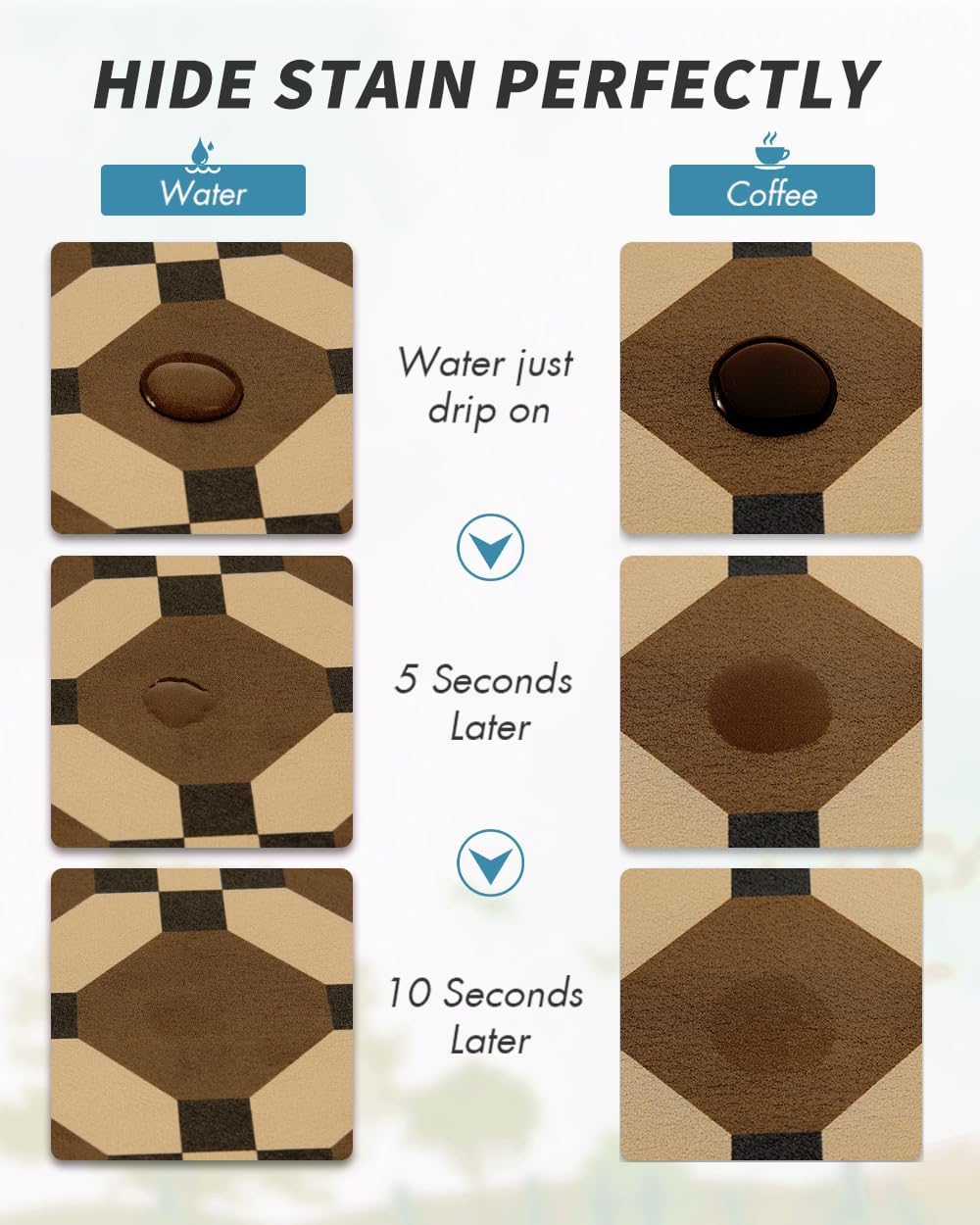 AMOAMI Coffee Mat Hide Stain Rubber Backed Absorbent Dish Drying Mat for Kitchen Counter - Fits